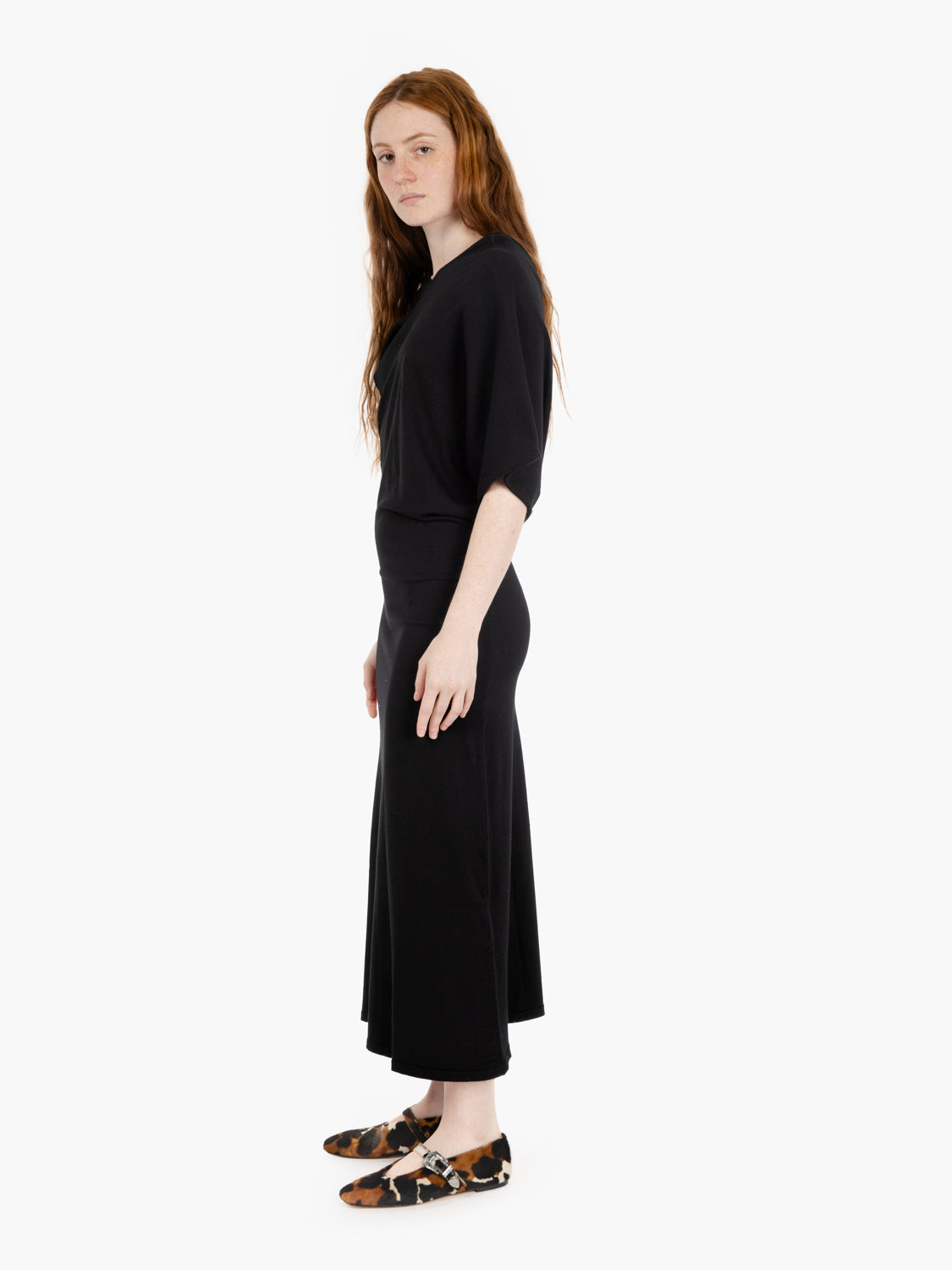 Josette black midi dress
