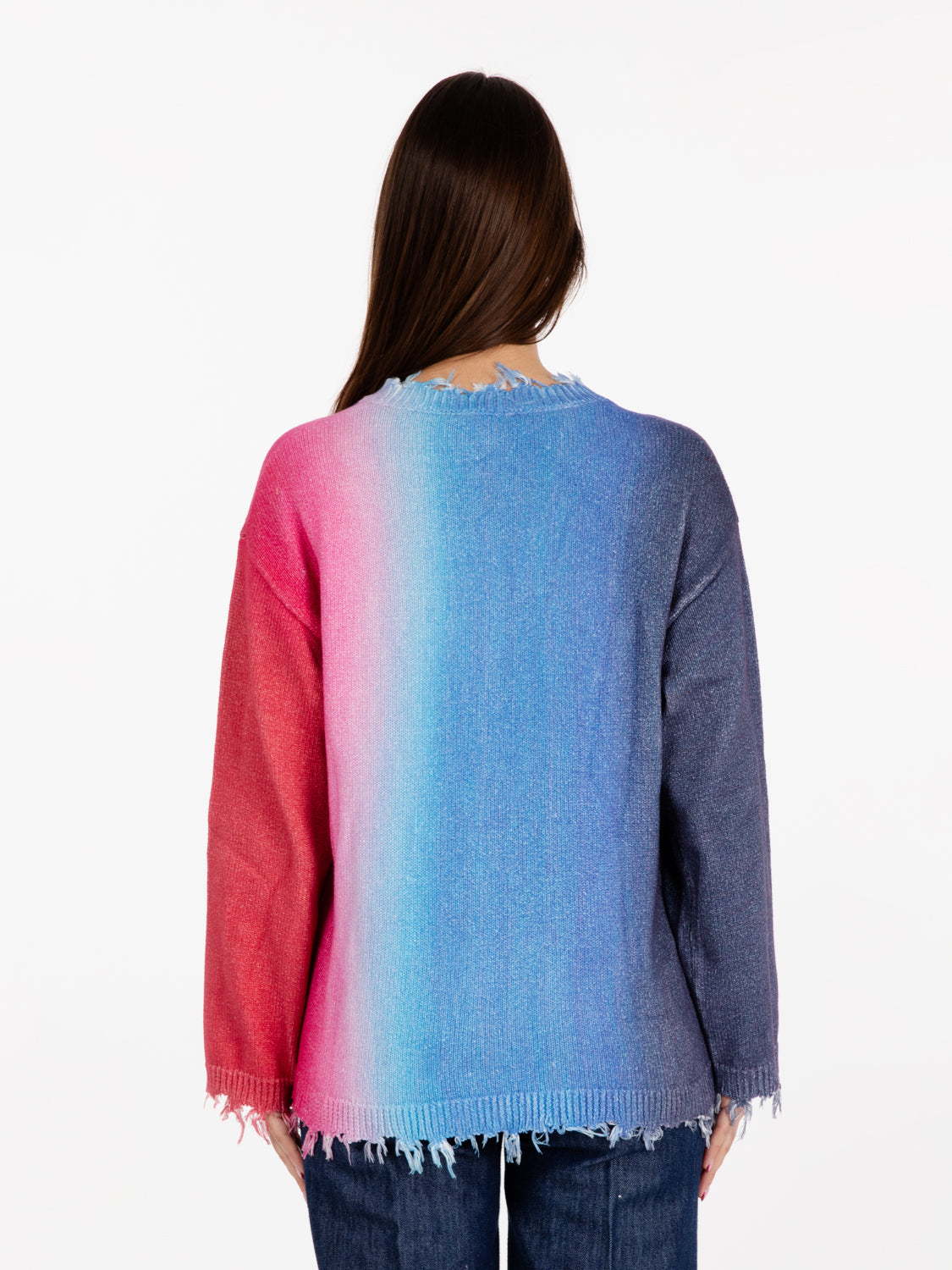 Cardigan Ryanne sfumato blu / fuxia
