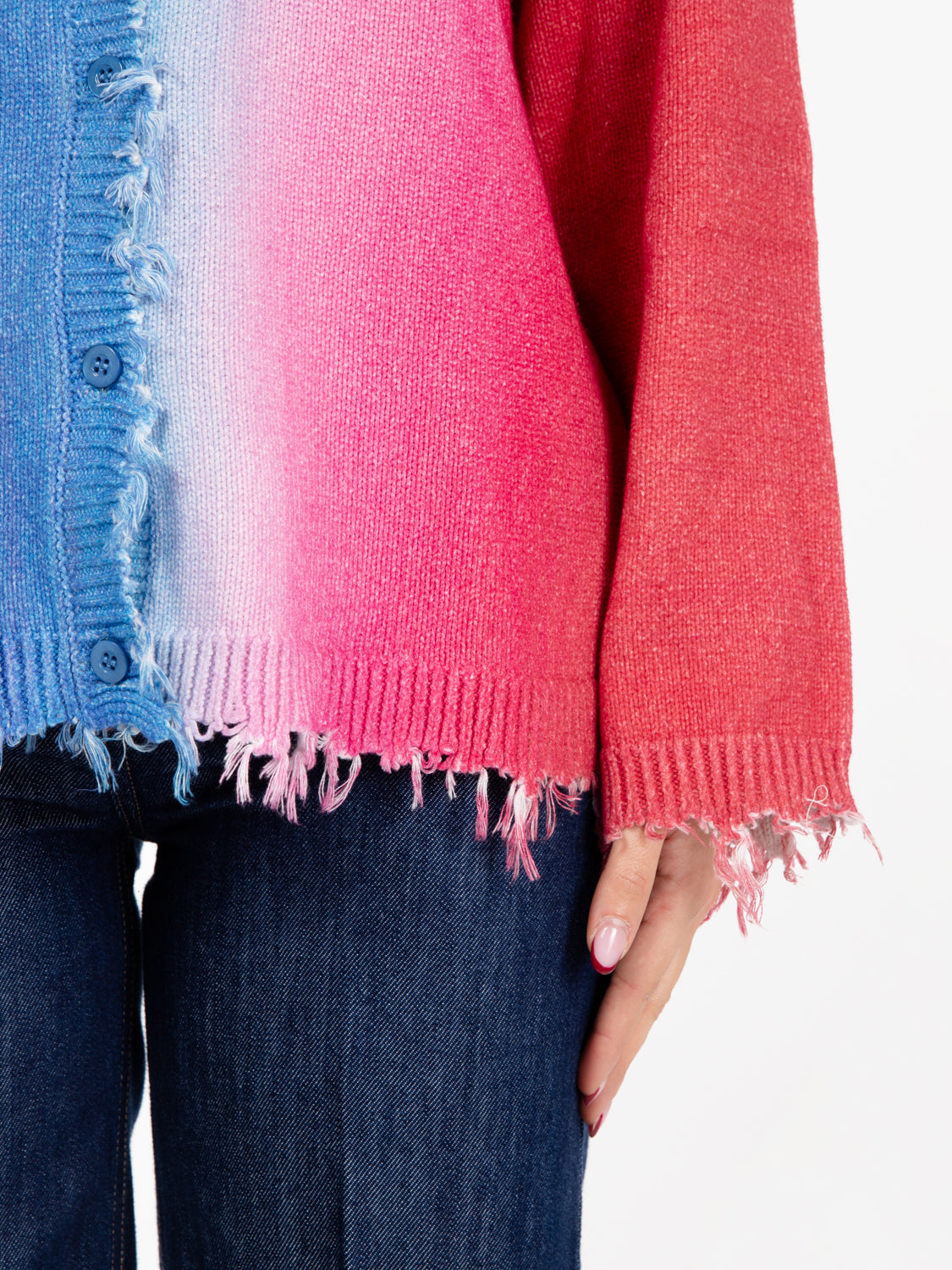 Cardigan Ryanne sfumato blu / fuxia