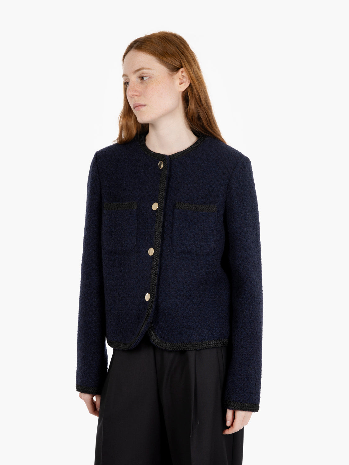 Giacca chanel con bottoni oro midnight