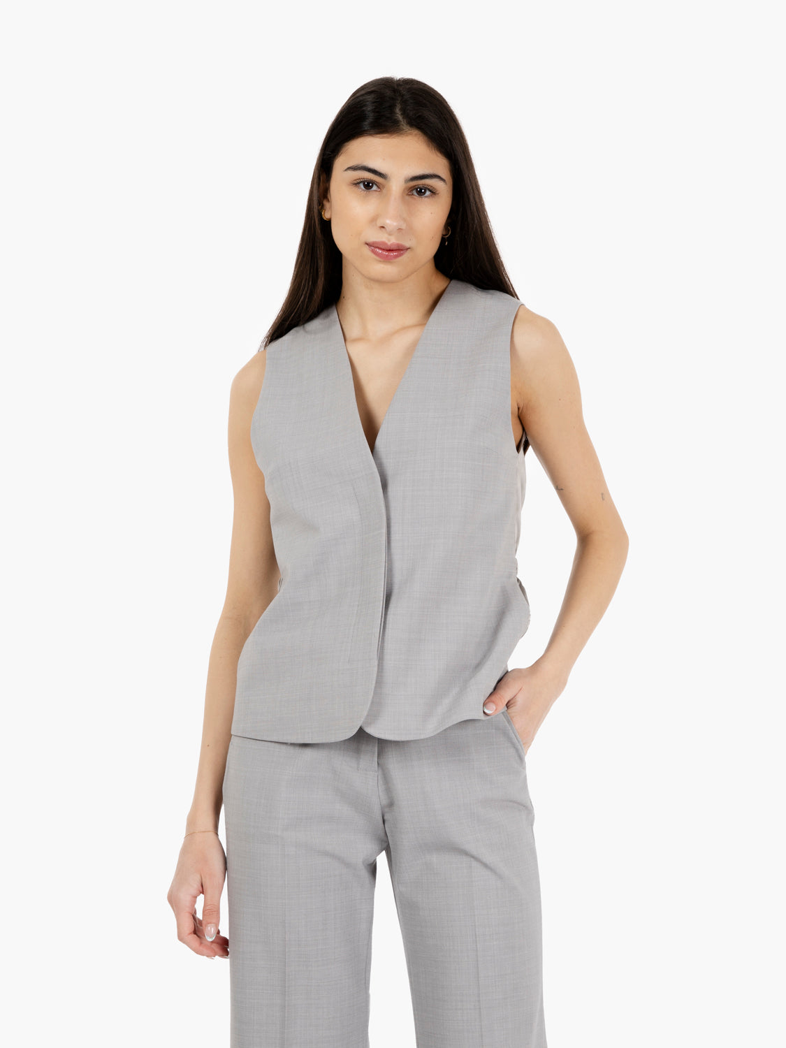 Gilet Susanna pearl grey