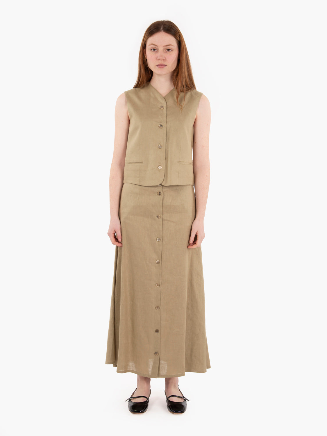 Gilet taglio dritto Josefina betulla