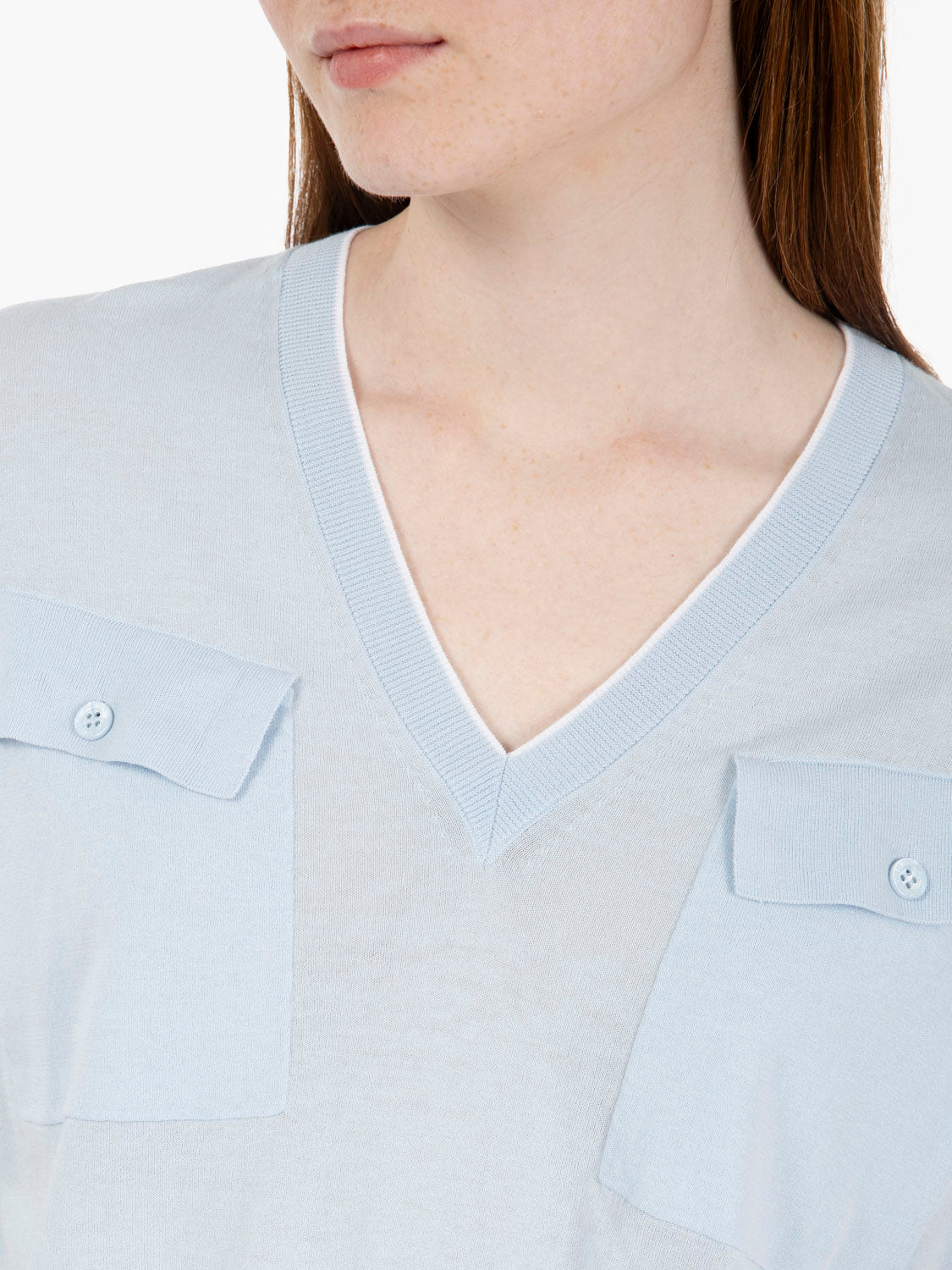 Soledad V-neck sky sweater