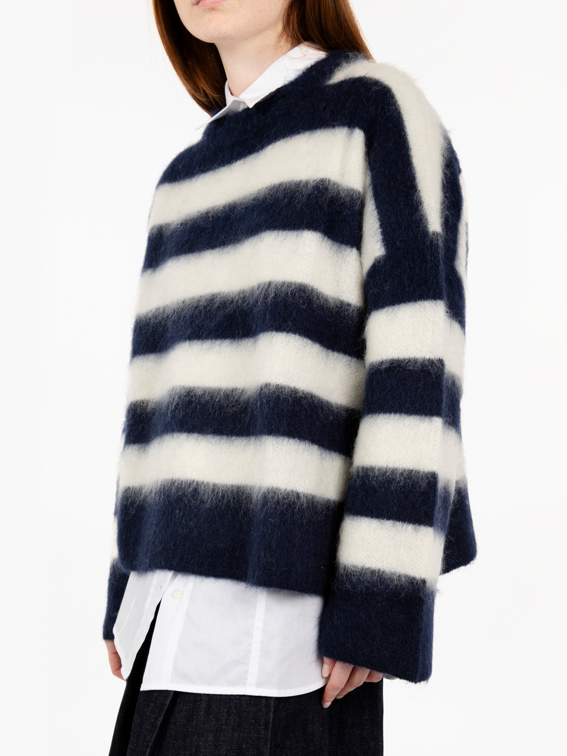 Maglione Jen a righe blu / panna