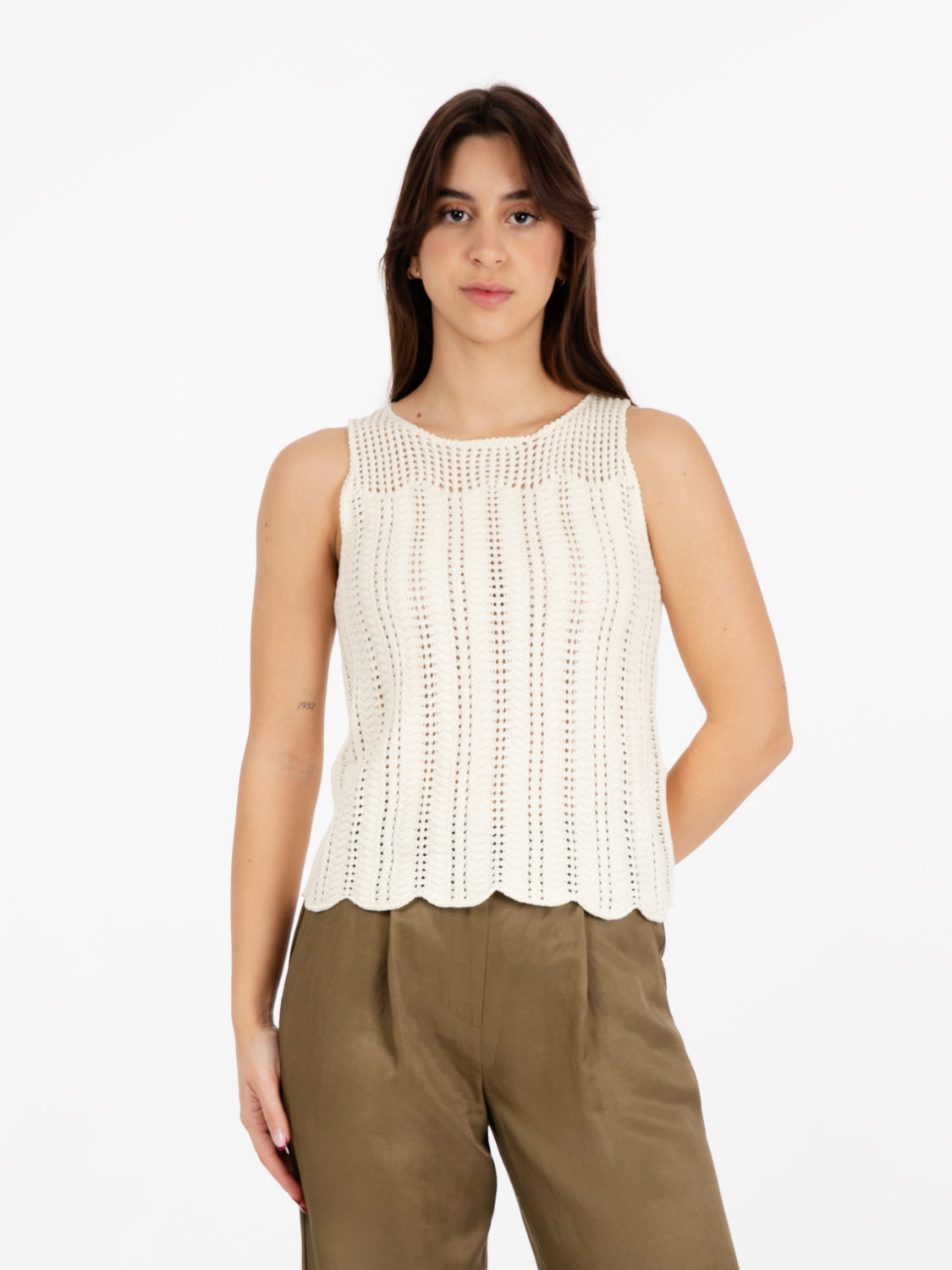 Emma crochet cream top
