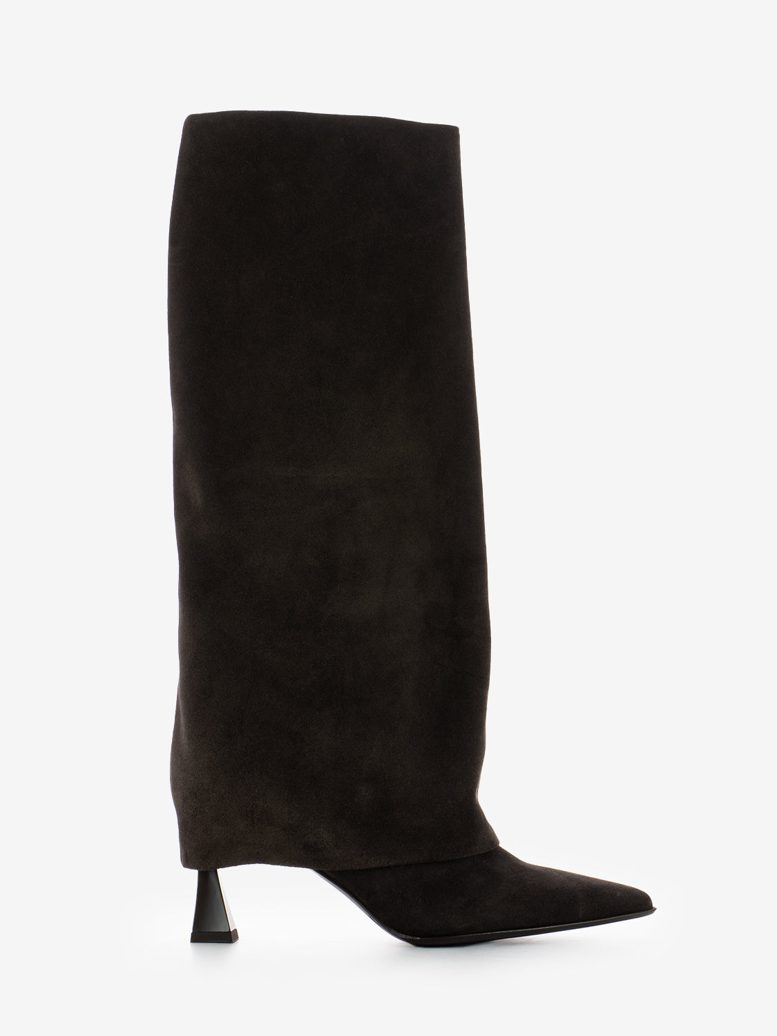Stivali in camoscio soft ebano