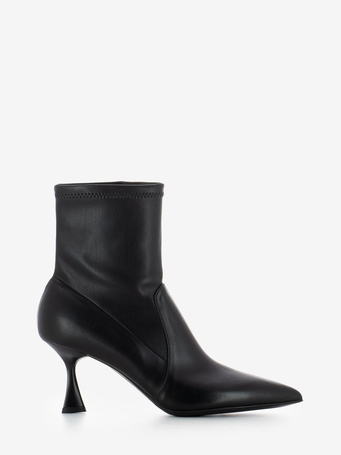 Janet black leather ankle boots