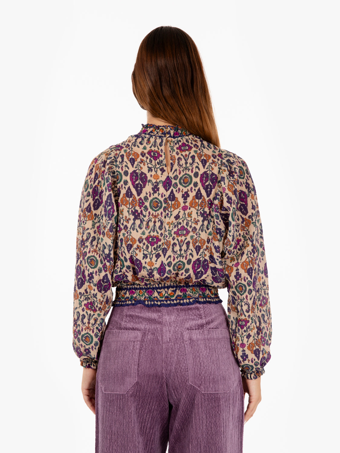Cropped Duchess shirt in saltypath pattern