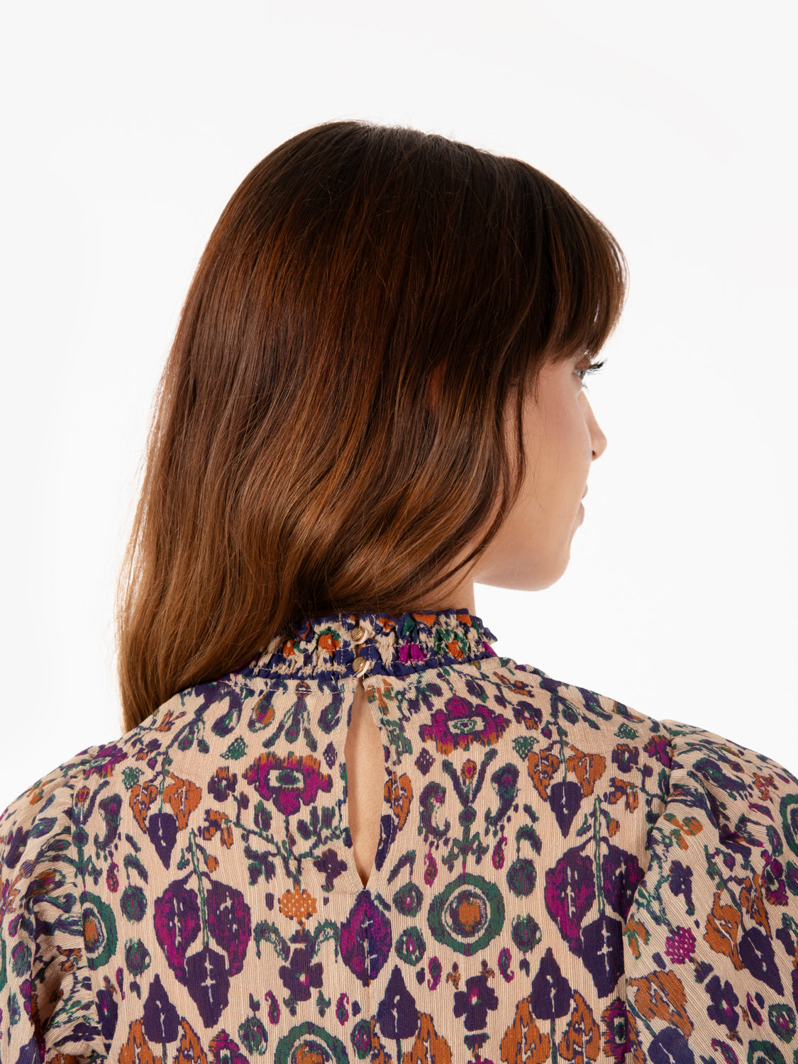 Cropped Duchess shirt in saltypath pattern