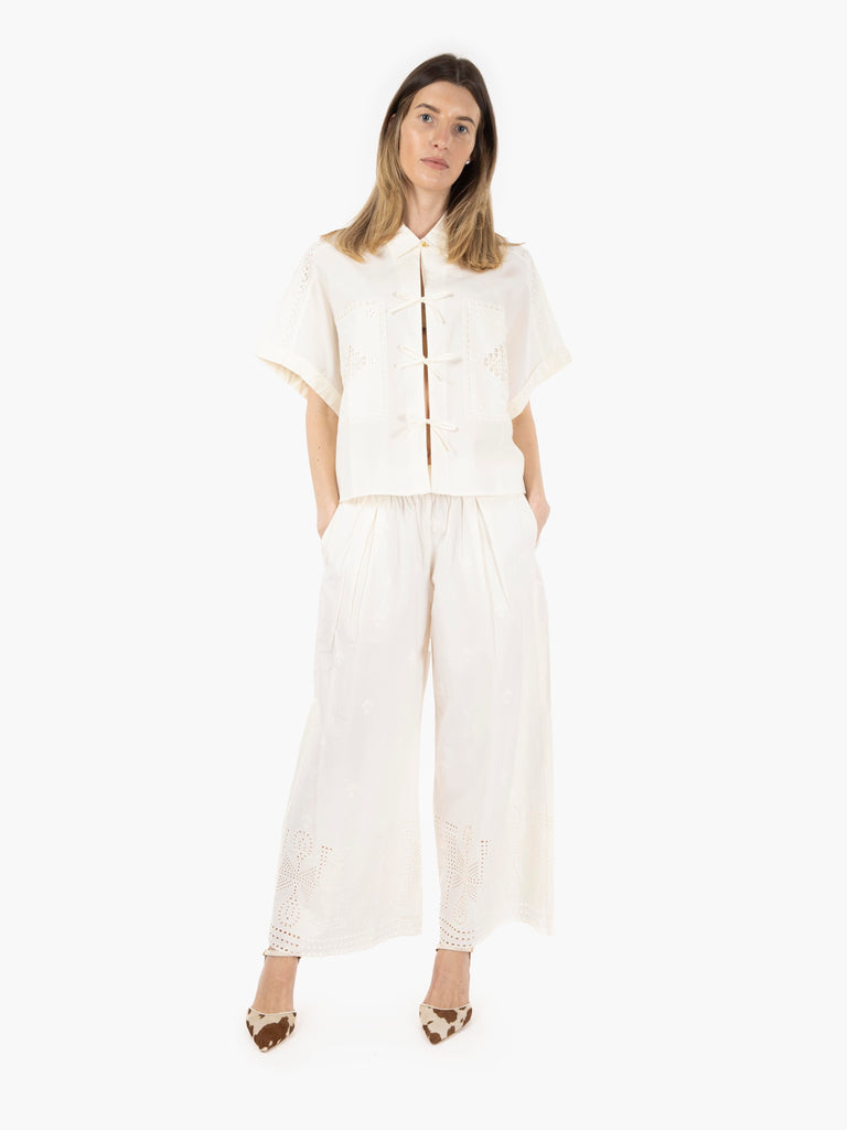 SESSUN - Pantaloni Isla brody fleur de sel