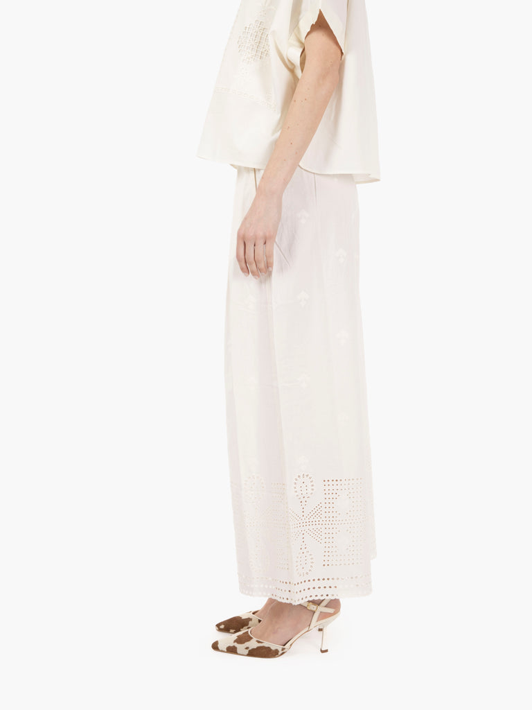 SESSUN - Pantaloni Isla brody fleur de sel