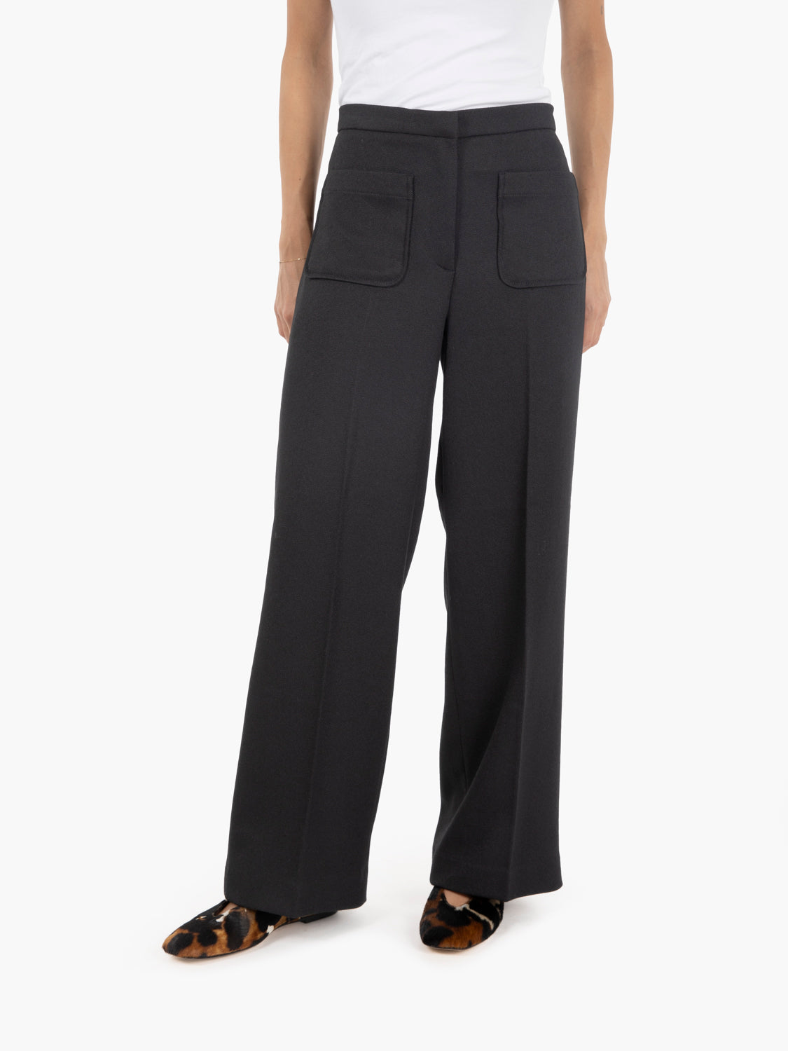 Pantaloni straight leg neri