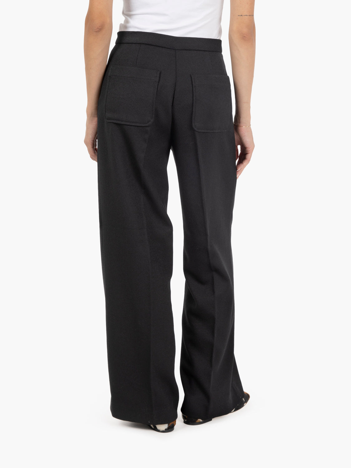 Pantaloni straight leg neri