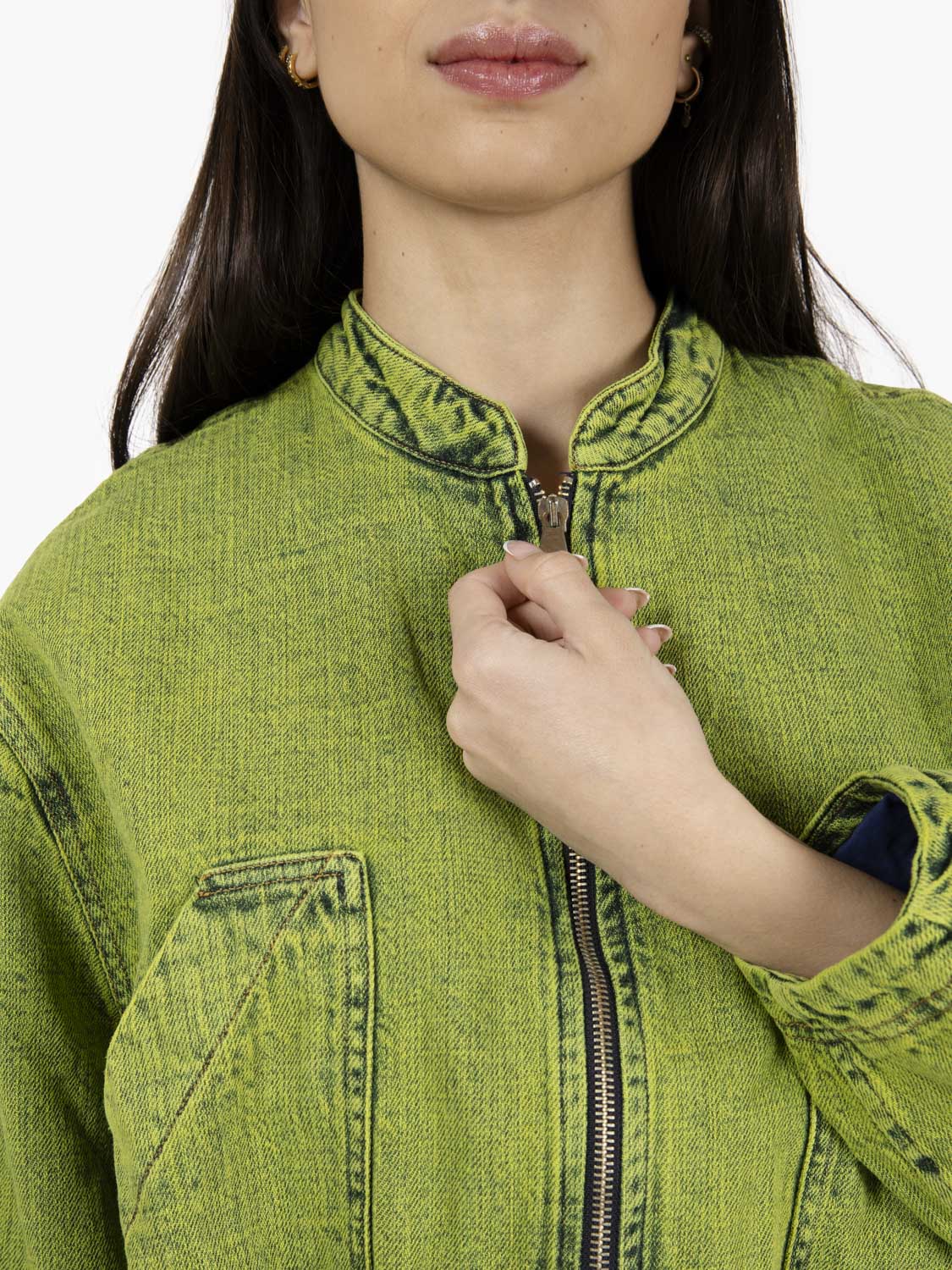 Bomber Japan denim marble color green
