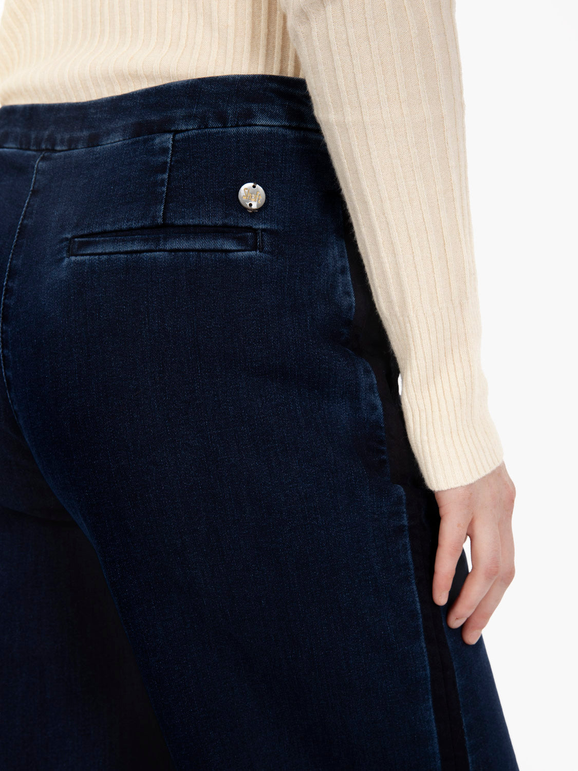 Jeans Flaire smocking denim over blu used