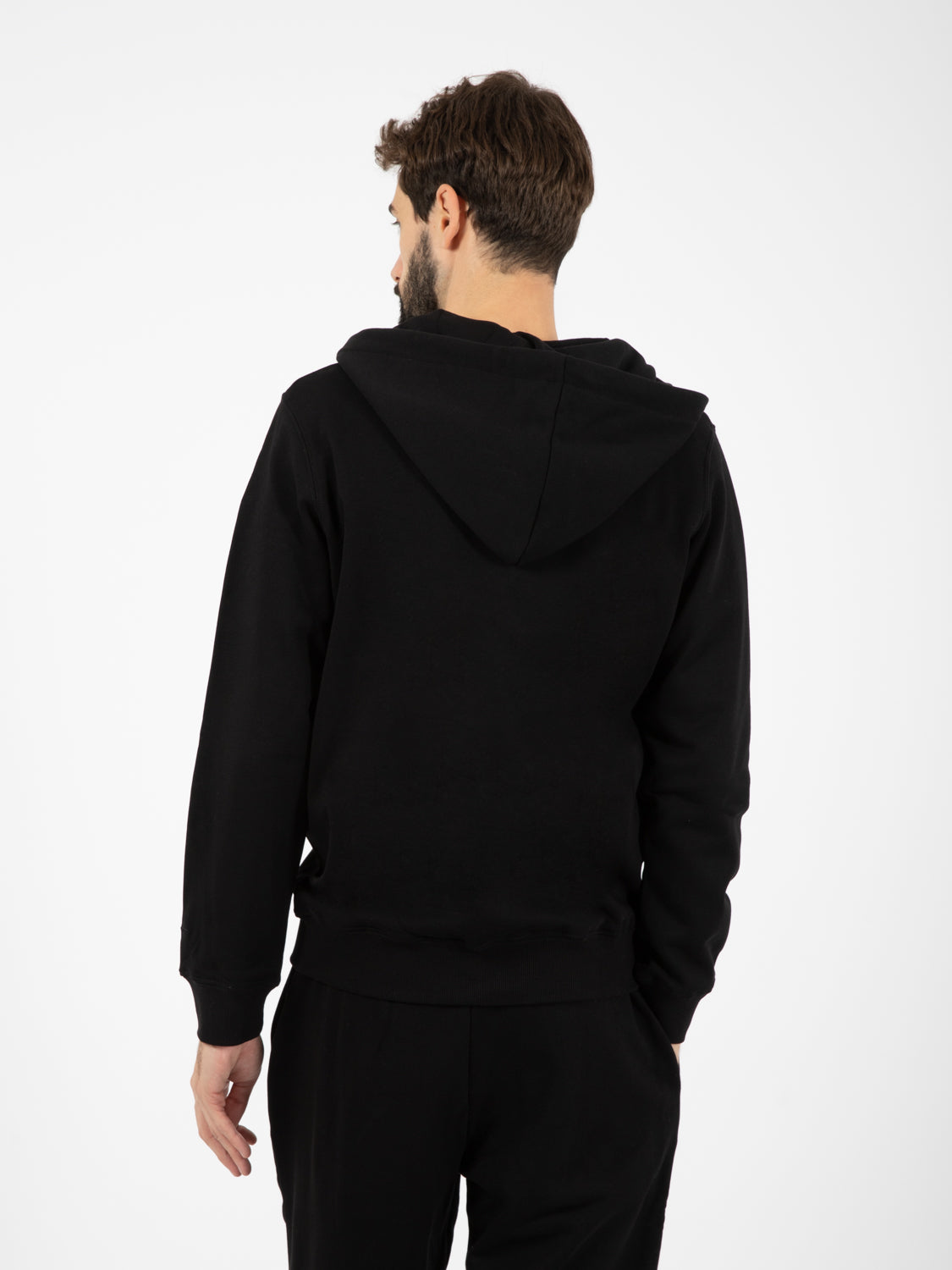Felpa con cappuccio zip black
