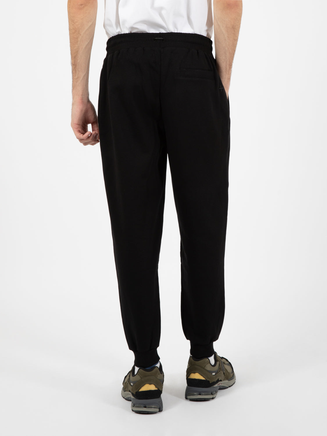 Jogger in felpa con tasche zip nero