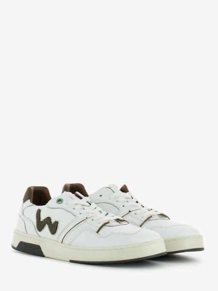 Sneakers circle leather white / forest
