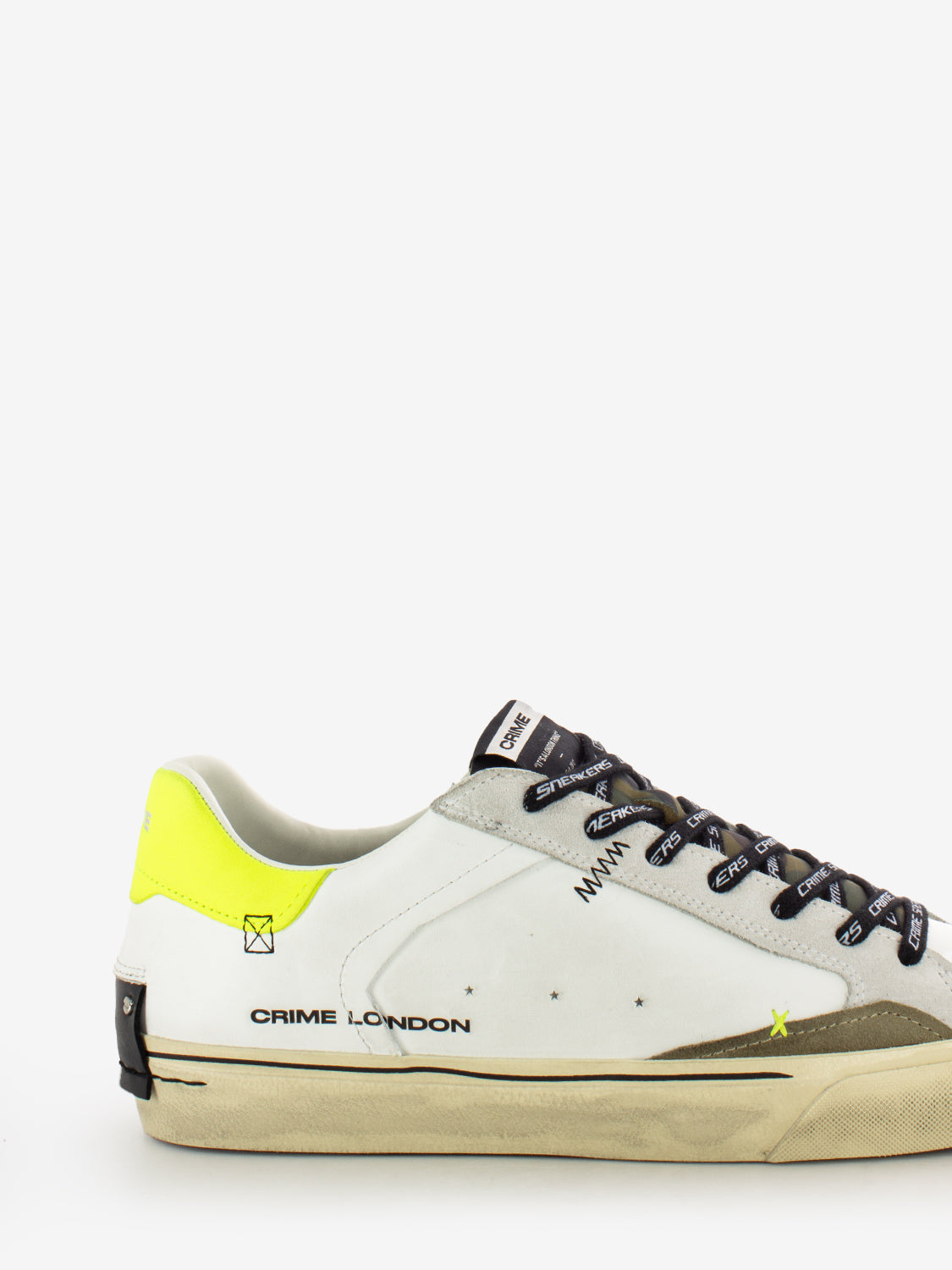 Distressed deconstructed white sneakers