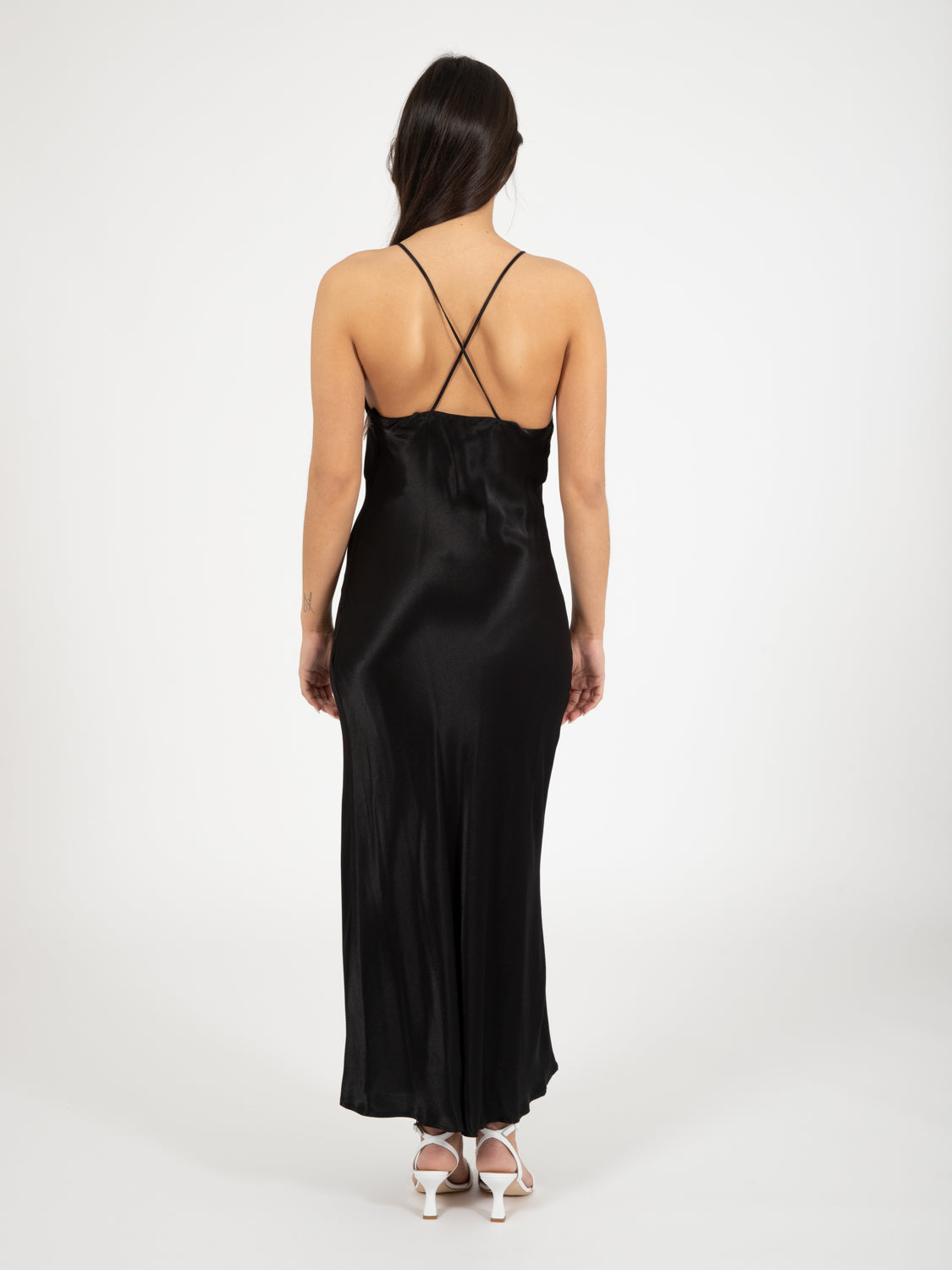 Black woven long dress