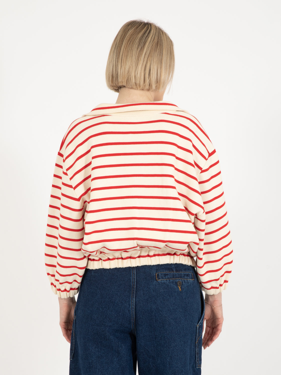 Striped Bomber Jacket with Elastic Solo Tre