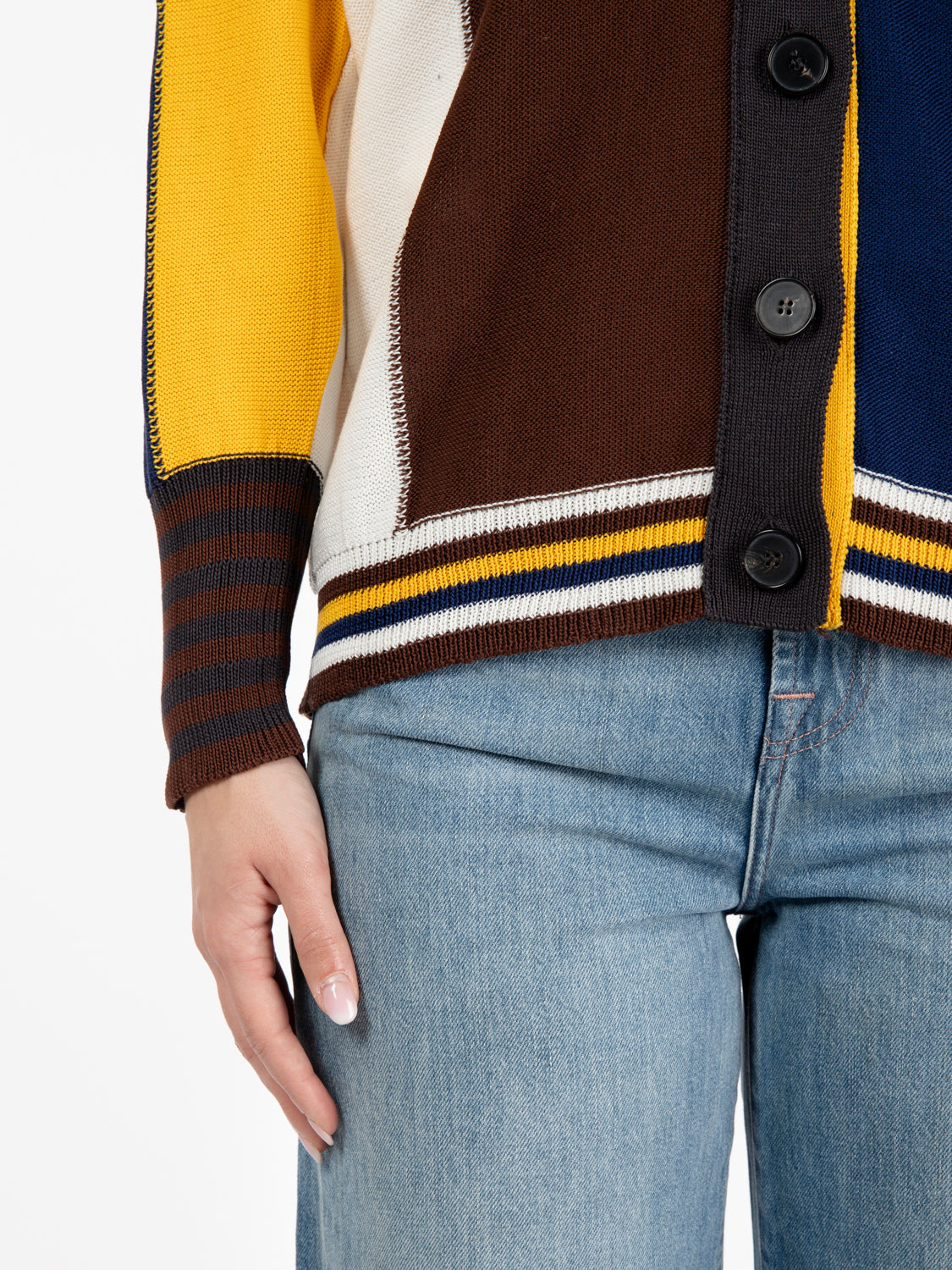Cardigan in cotone bruciato / multicolor