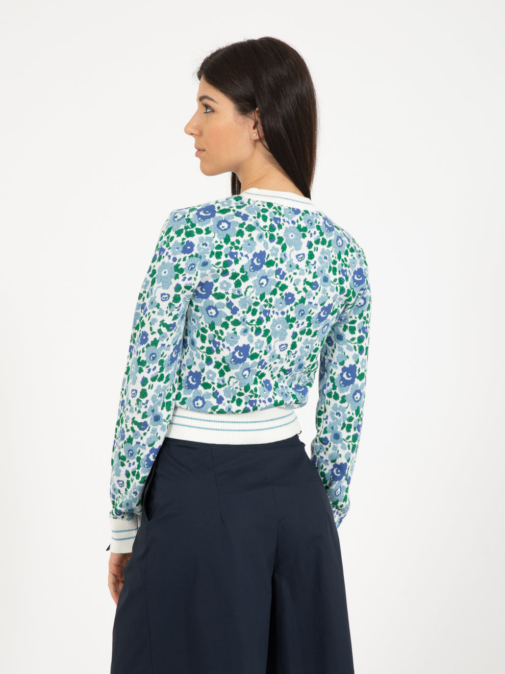 Royal floral crew neck sweater