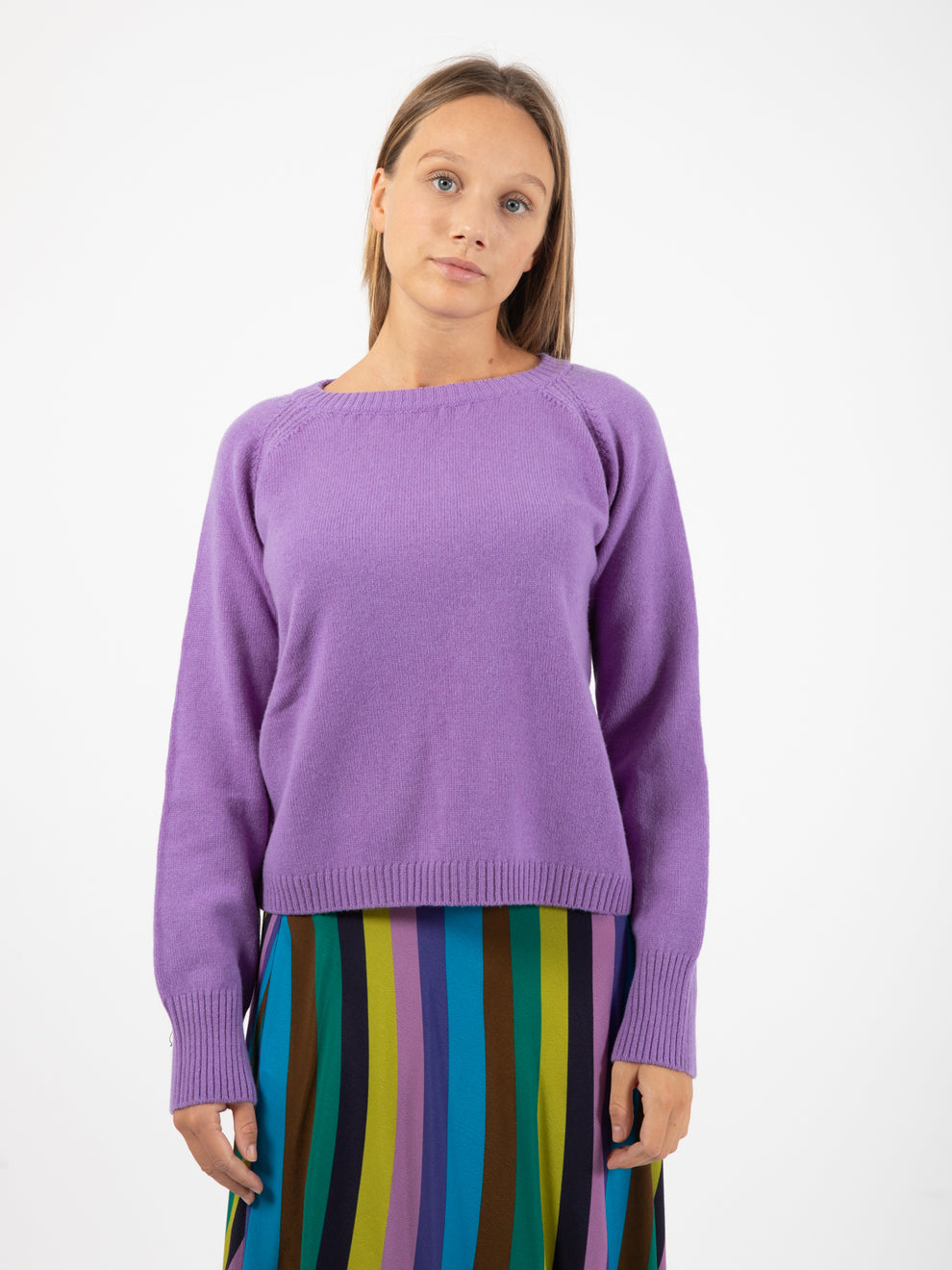 Purple basic round neck sweater