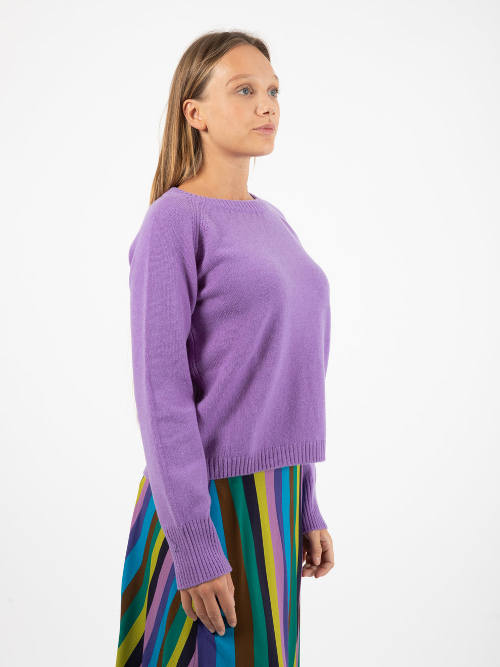 Purple basic round neck sweater