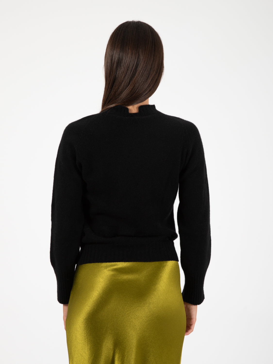 Maglione girocollo lana e cachemire nero