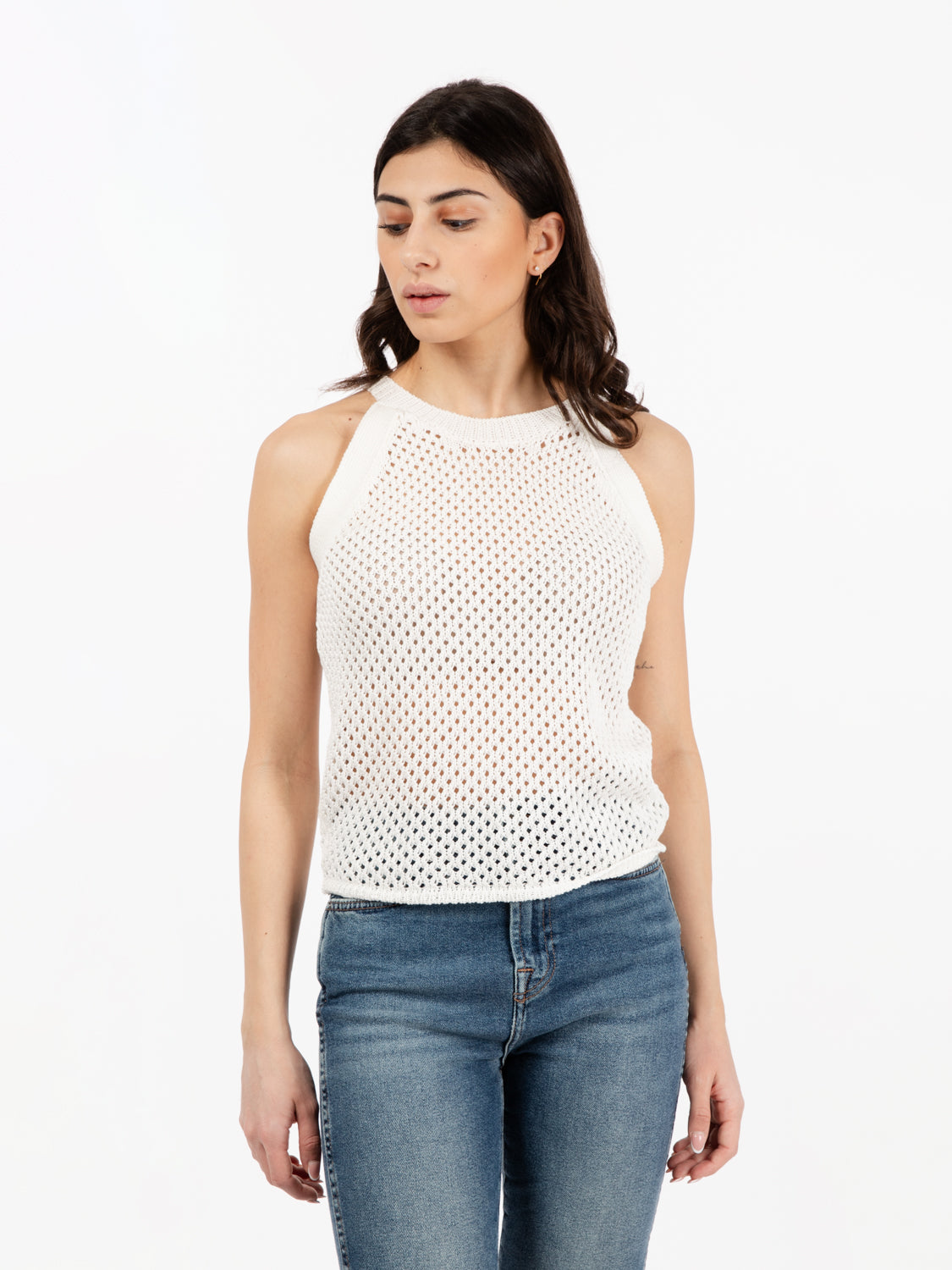 Coconut macramé sleeveless top