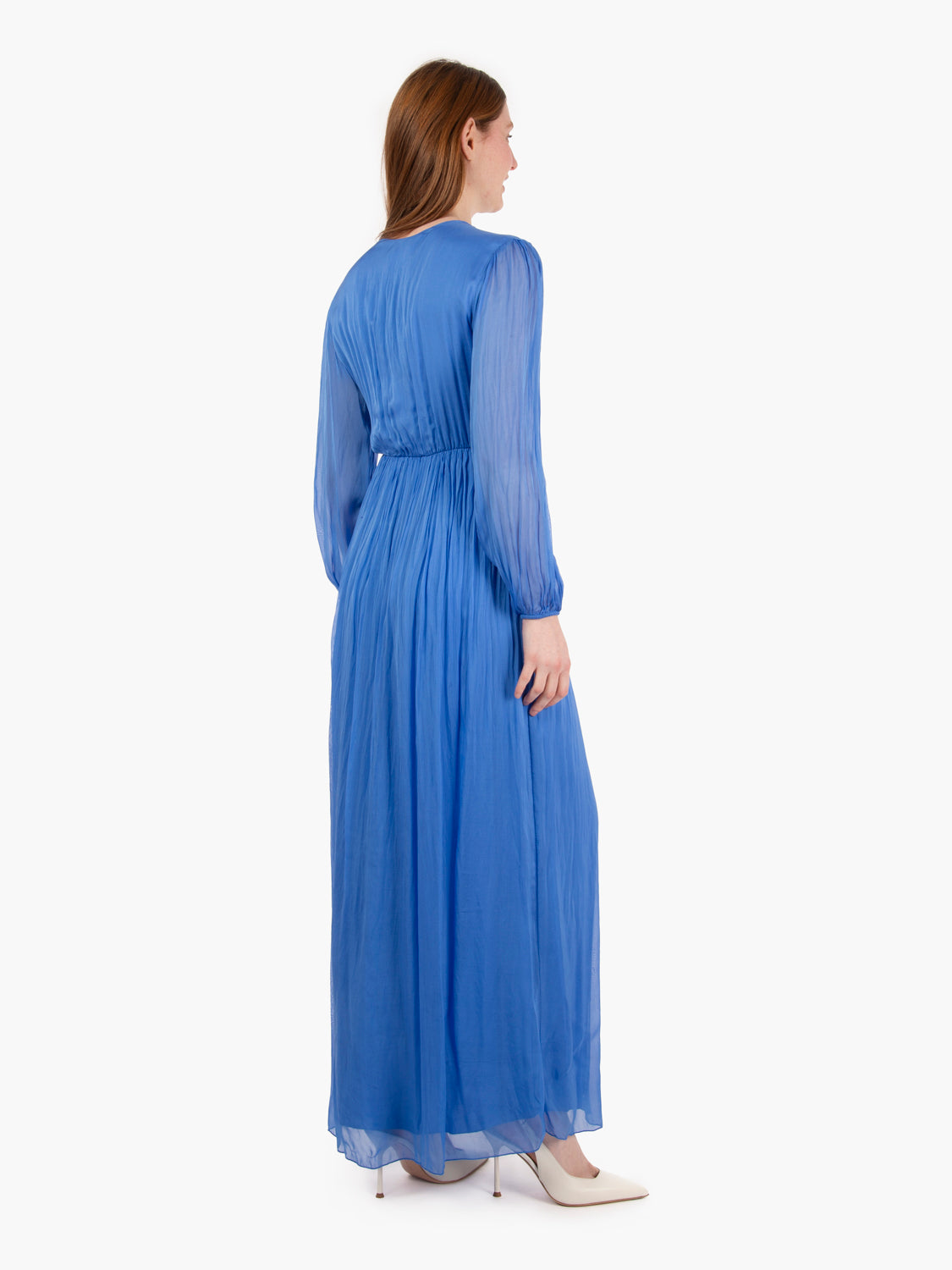 Abito lungo in mussola azzurro