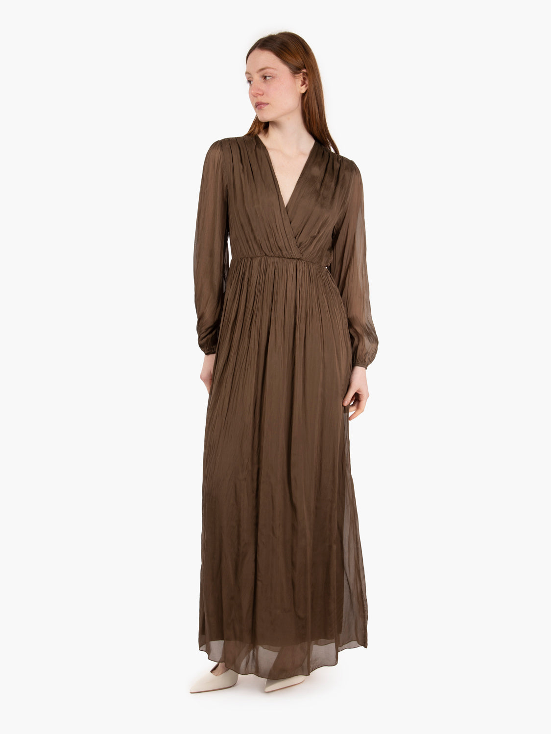 Long dark muslin dress