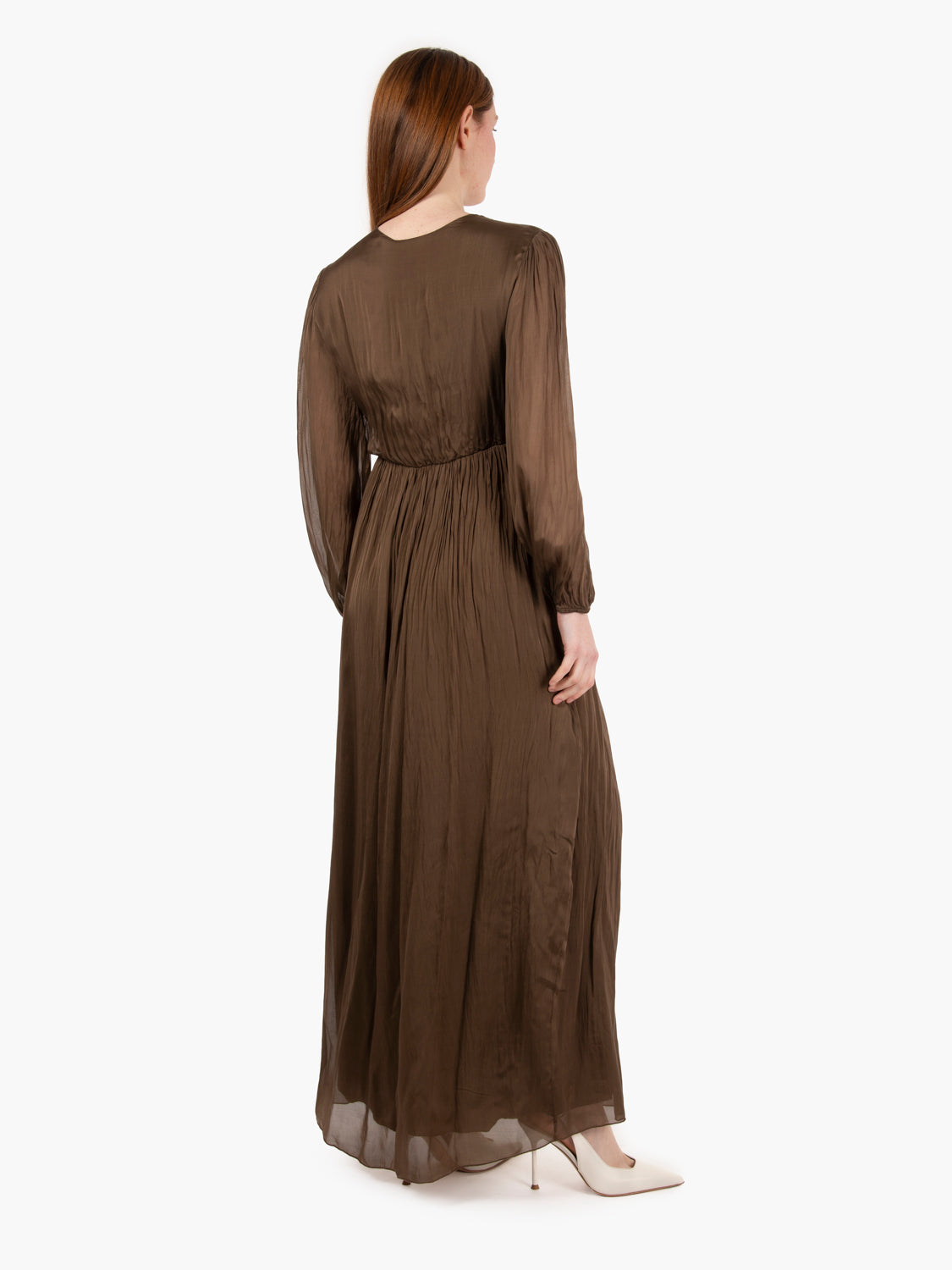 Long dark muslin dress