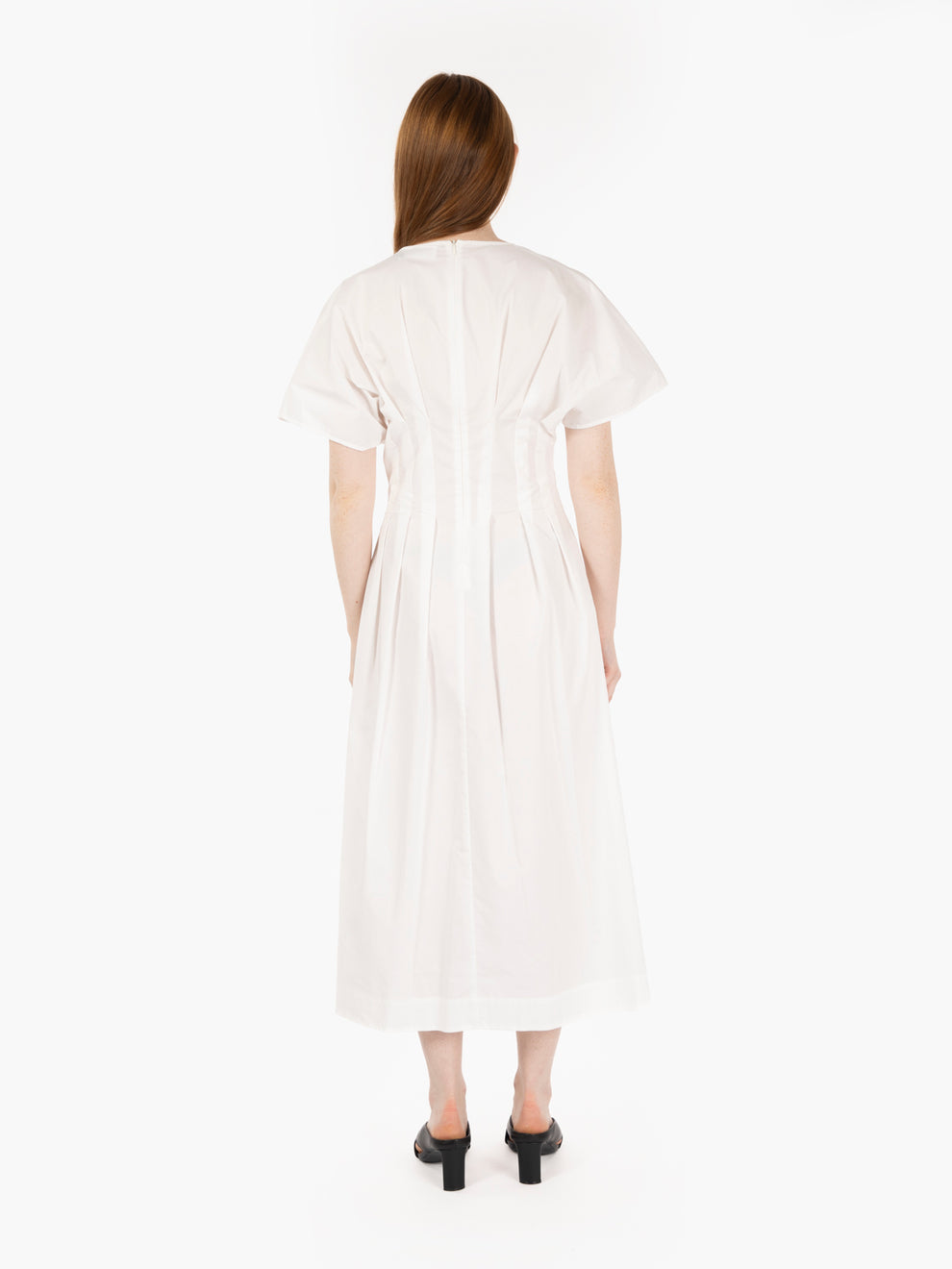 White short sleeve midi dress