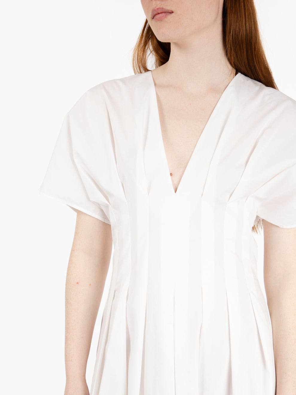 White short sleeve midi dress