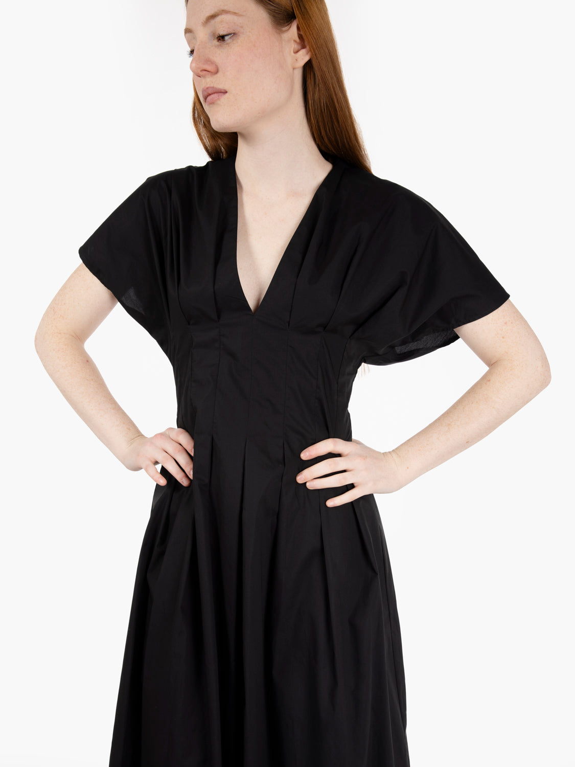 Abito midi manica corta nero
