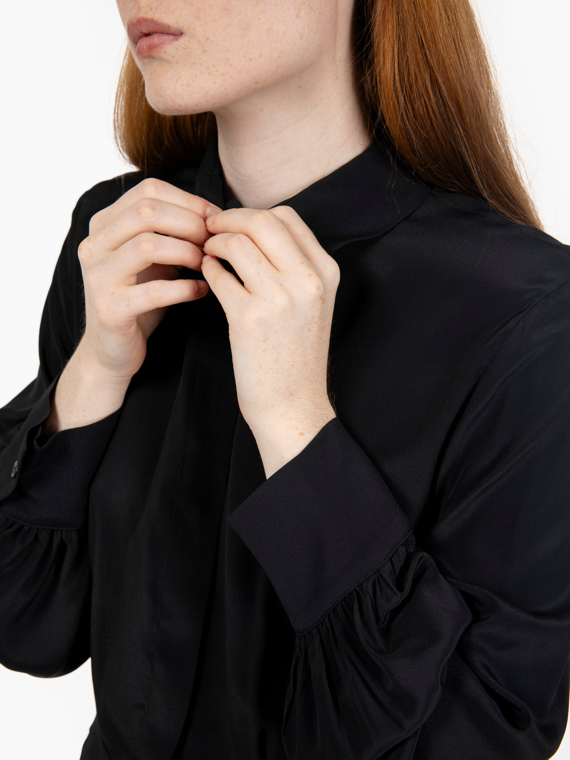 Black shirt-style midi dress