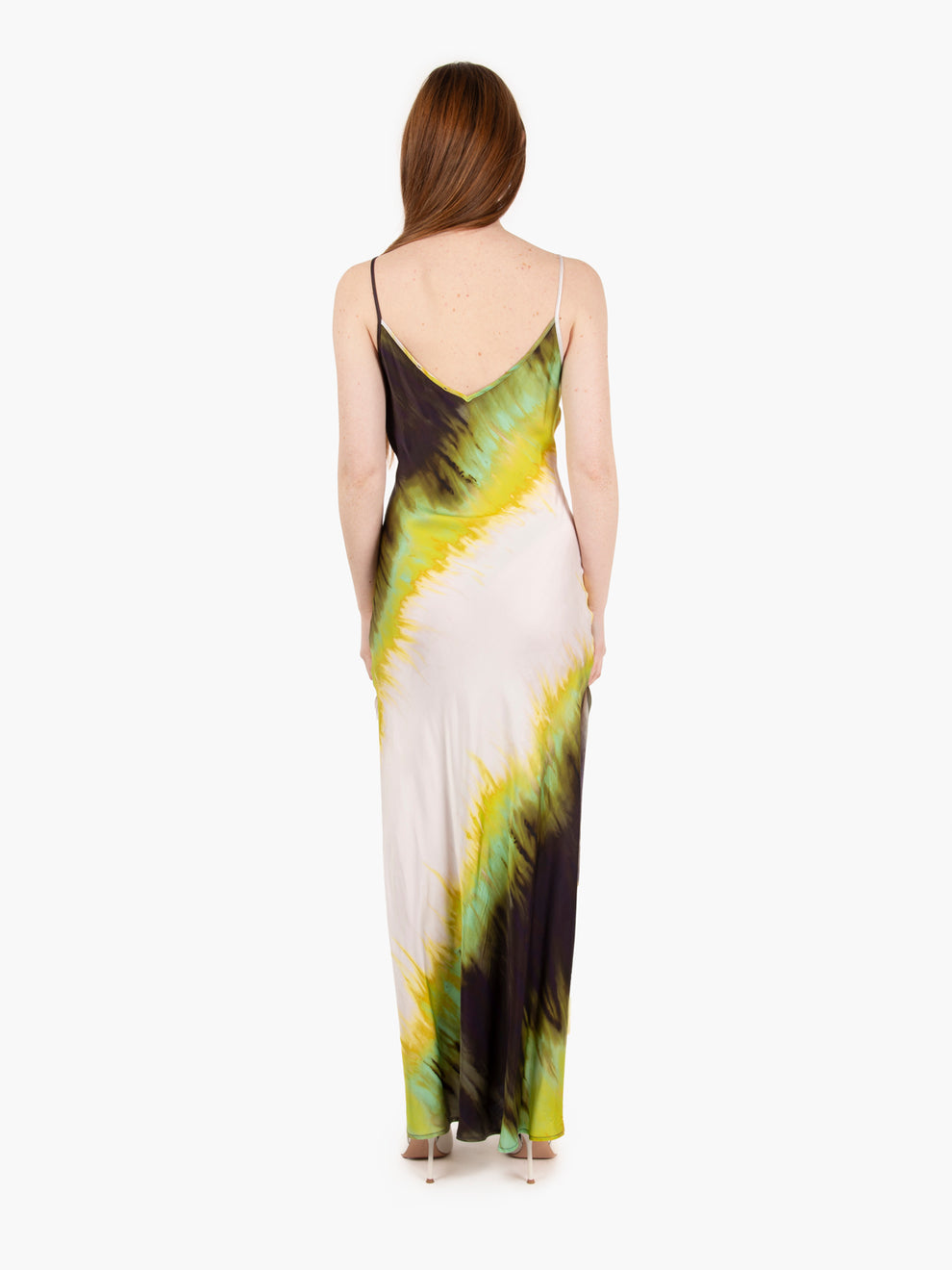 Green slip dress
