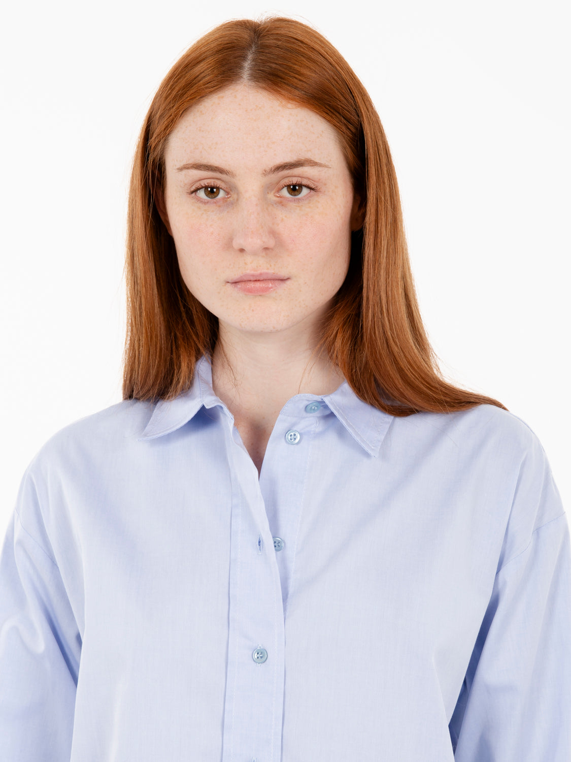 Oversized blue cotton shirt