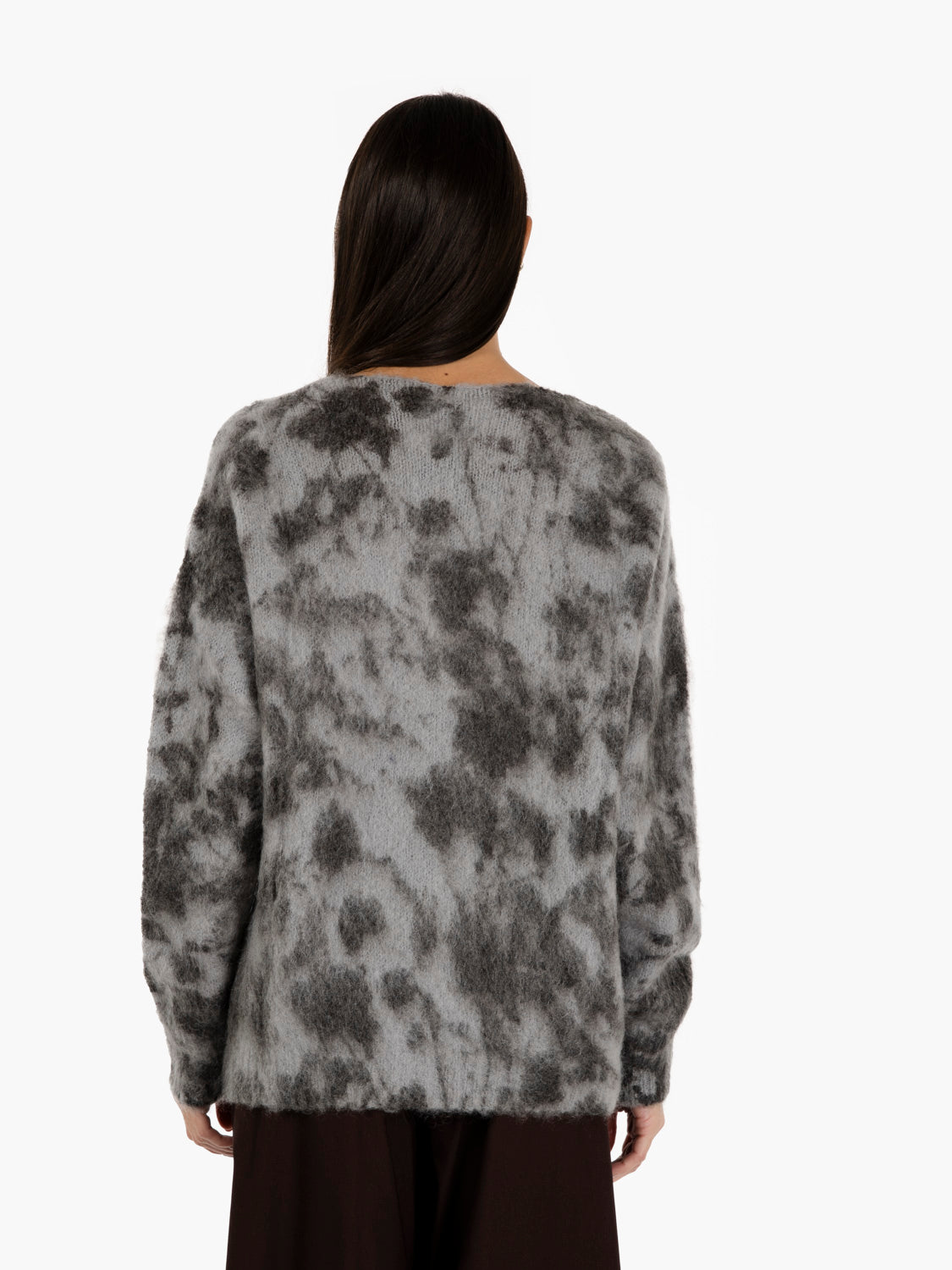 Cardigan effetto pelo alluminio