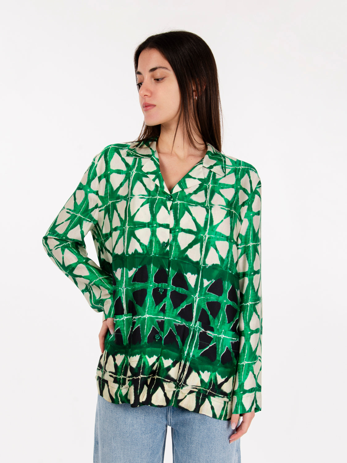 Camicia in fantasia verde