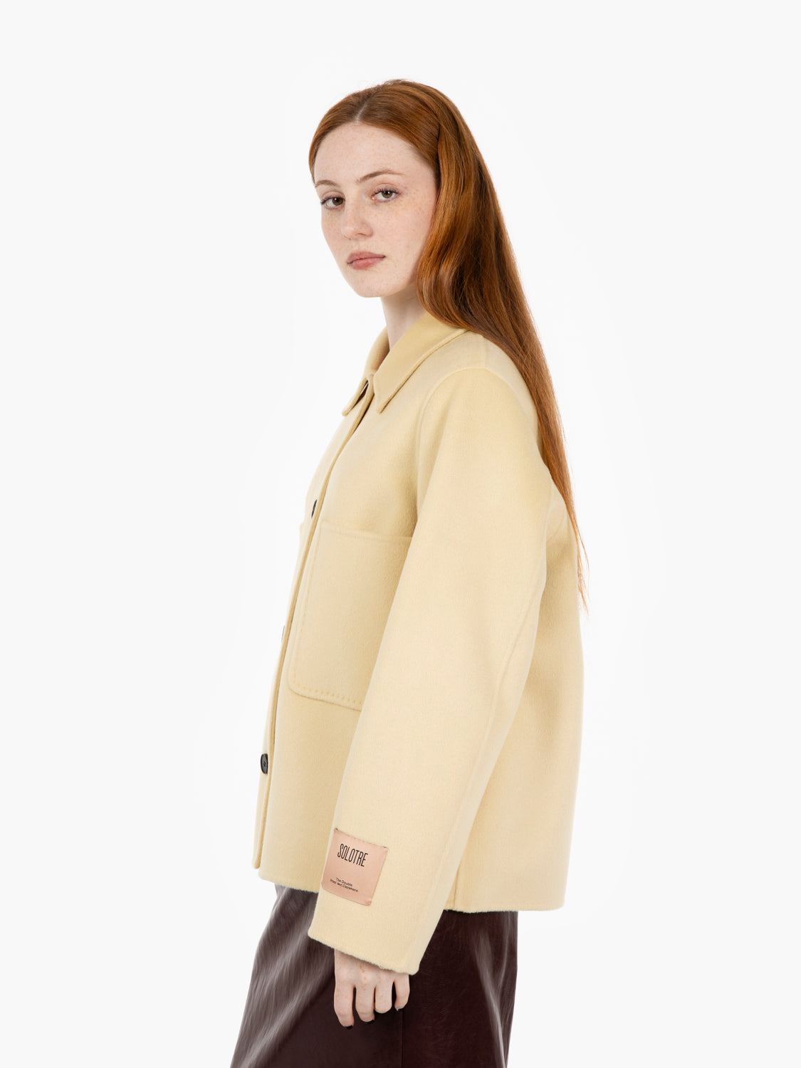 Giacca in lana e cashmere banana