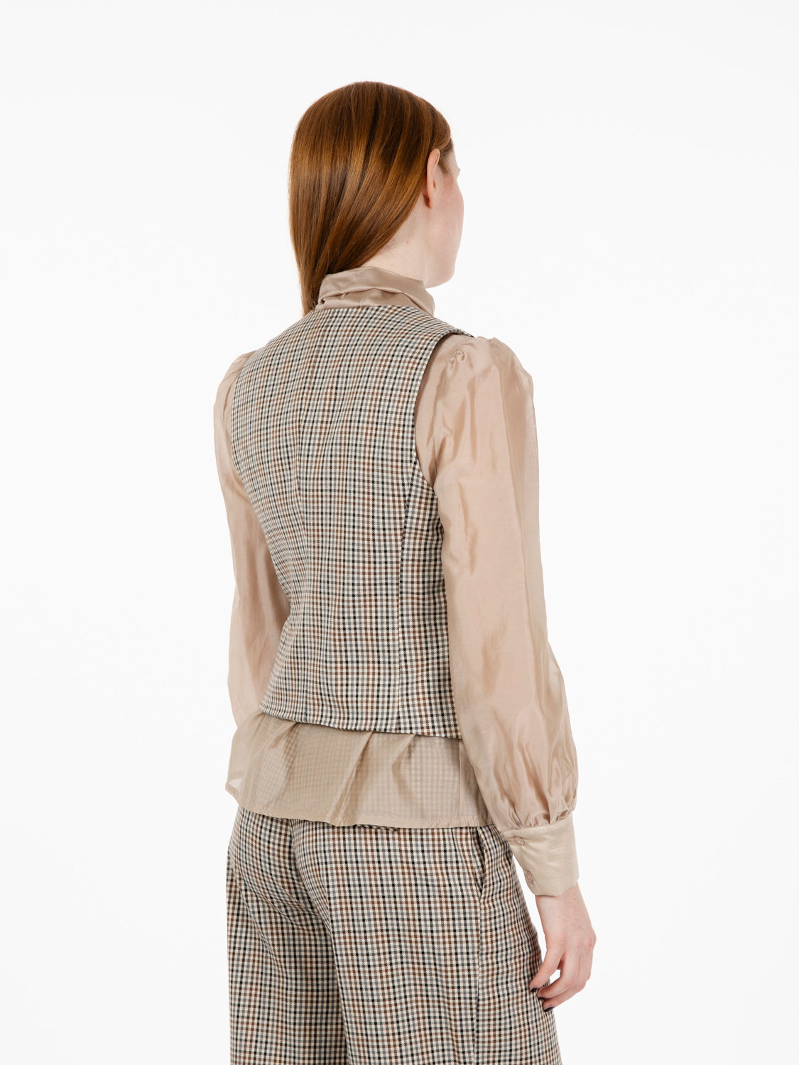 Gilet check beige / multicolor