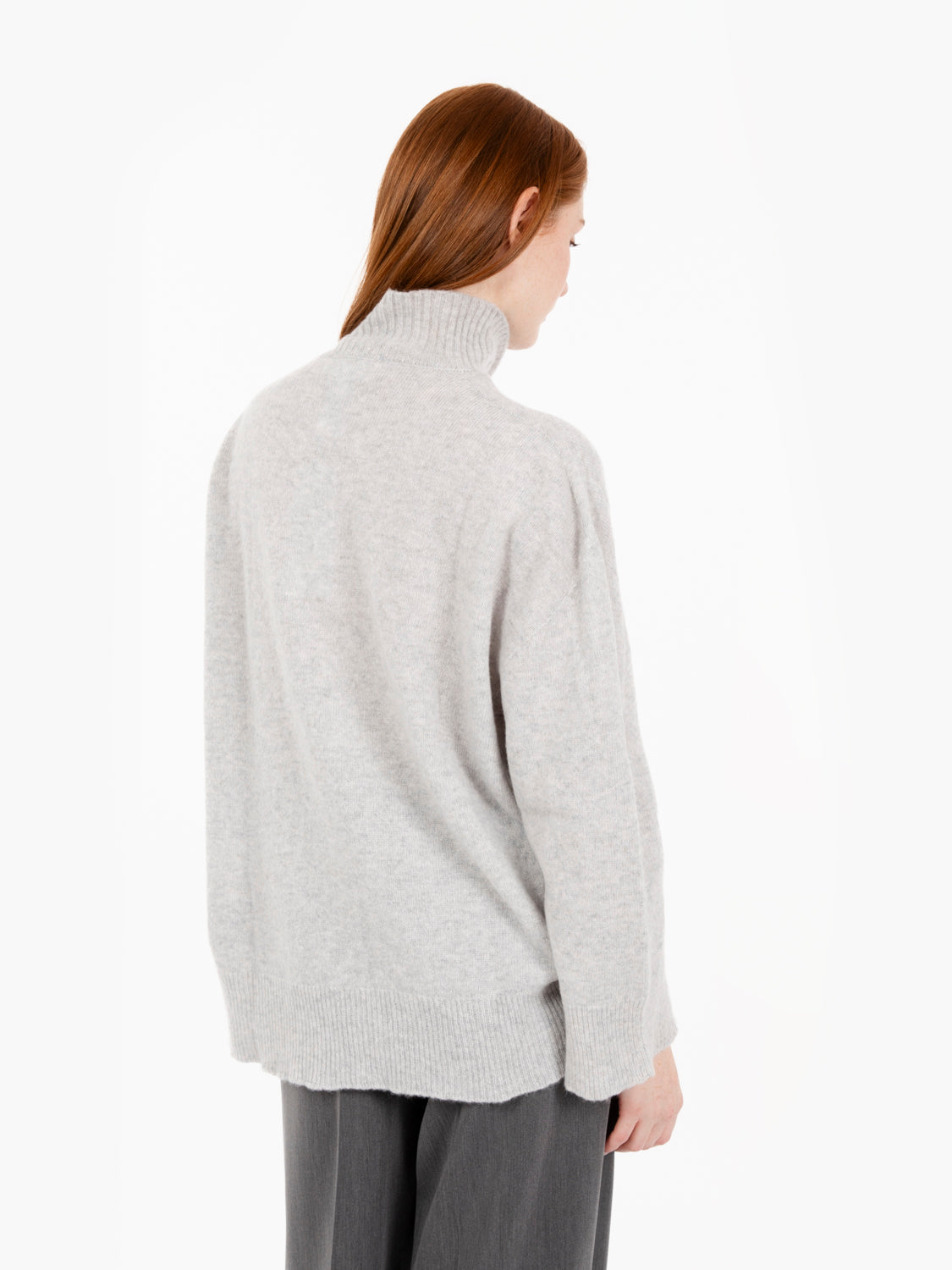 Grey high neck wide sweater