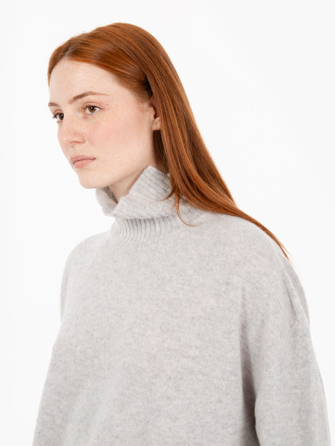 Grey high neck wide sweater