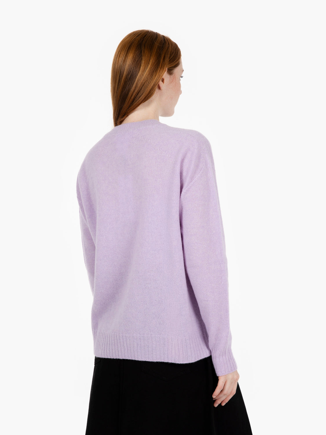 Maglione girocollo in lana e cashmere glicine