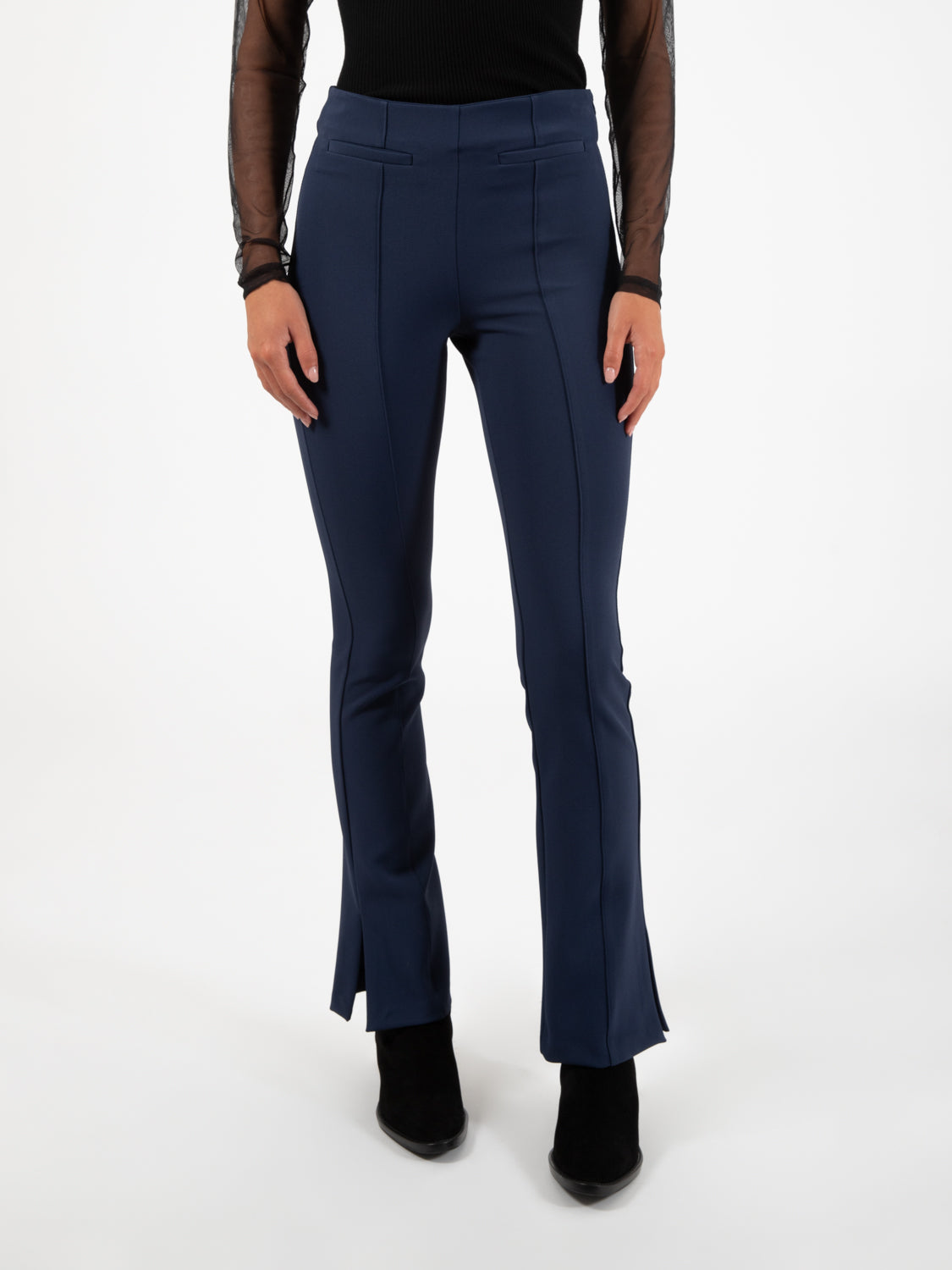 Pantaloni flare navy