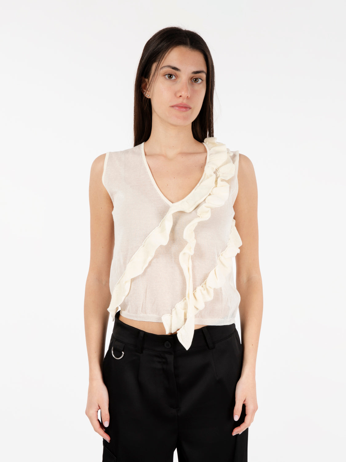 Coconut ruffle top