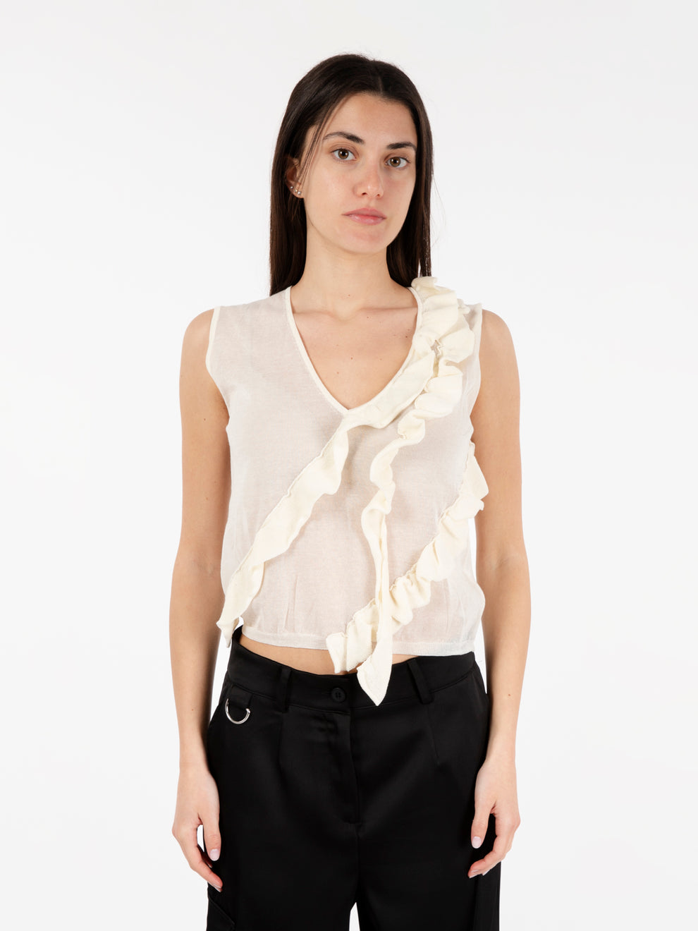 Coconut ruffle top